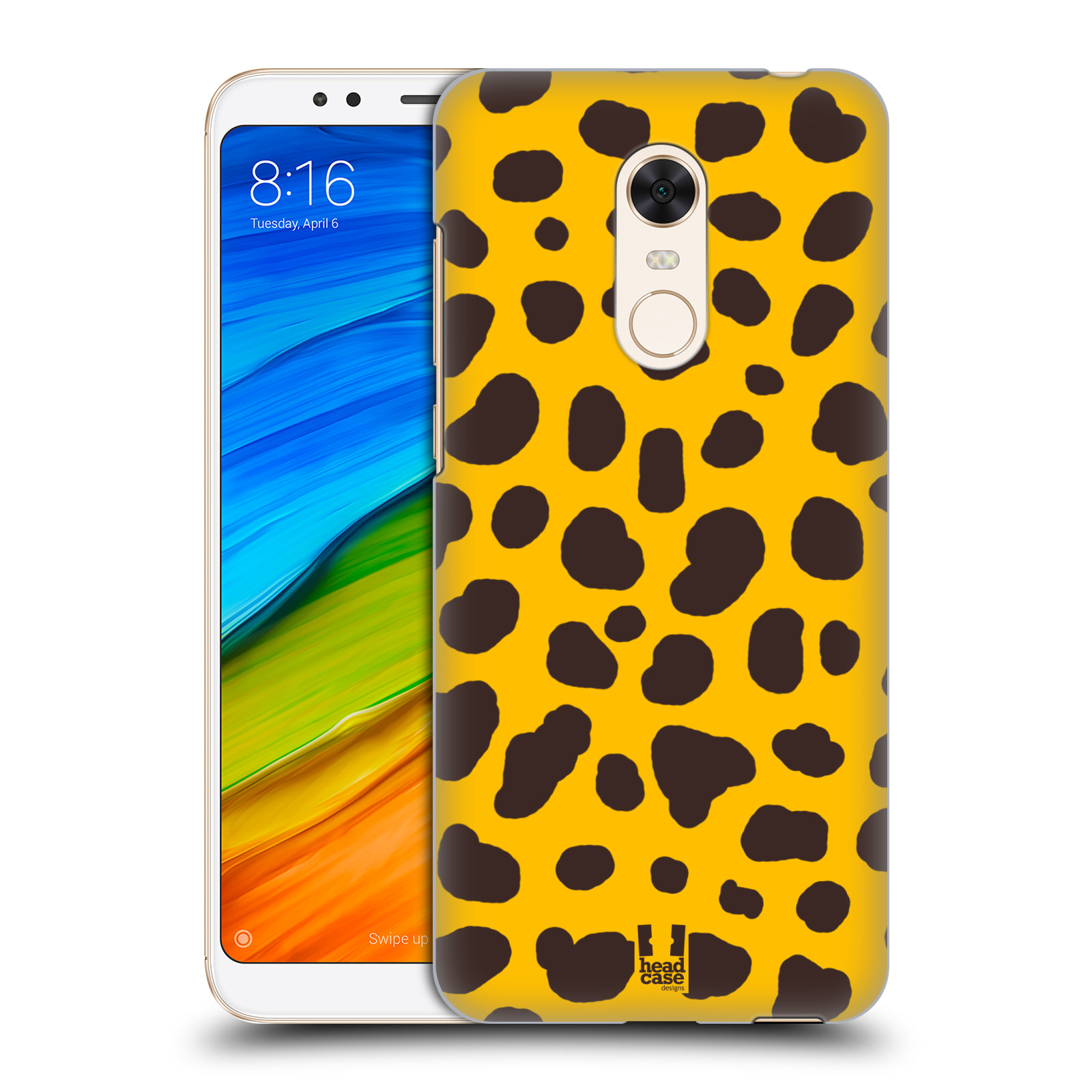 HEAD CASE plastový obal na mobil Xiaomi Redmi 5 PLUS vzor Divočina zvíře 2 žlutá a hnědé skvrny