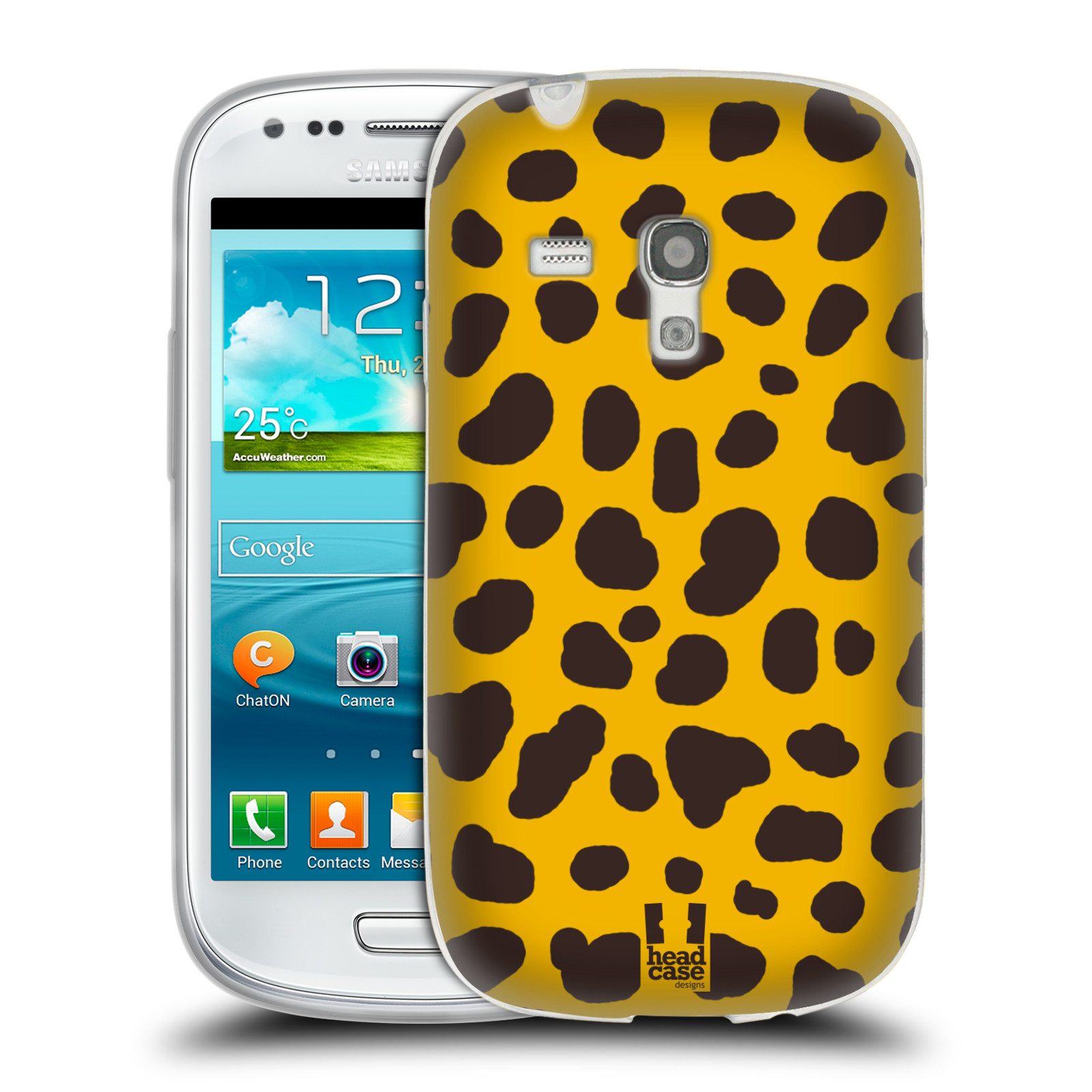 HEAD CASE silikonový obal na mobil Samsung Galaxy S3 MINI i8190 vzor Divočina zvíře 2 žlutá a hnědé skvrny