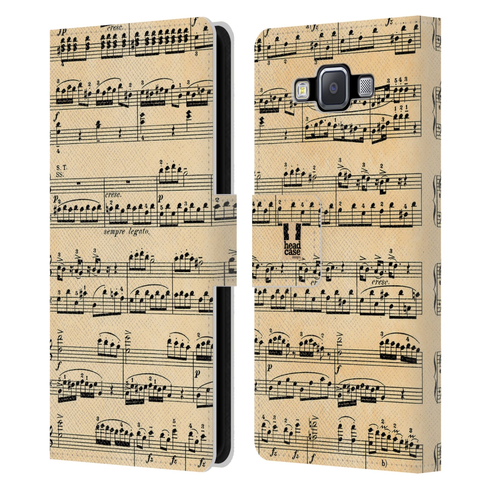 HEAD CASE Flipové pouzdro pro mobil Samsung Galaxy A5 notový papír Mozart
