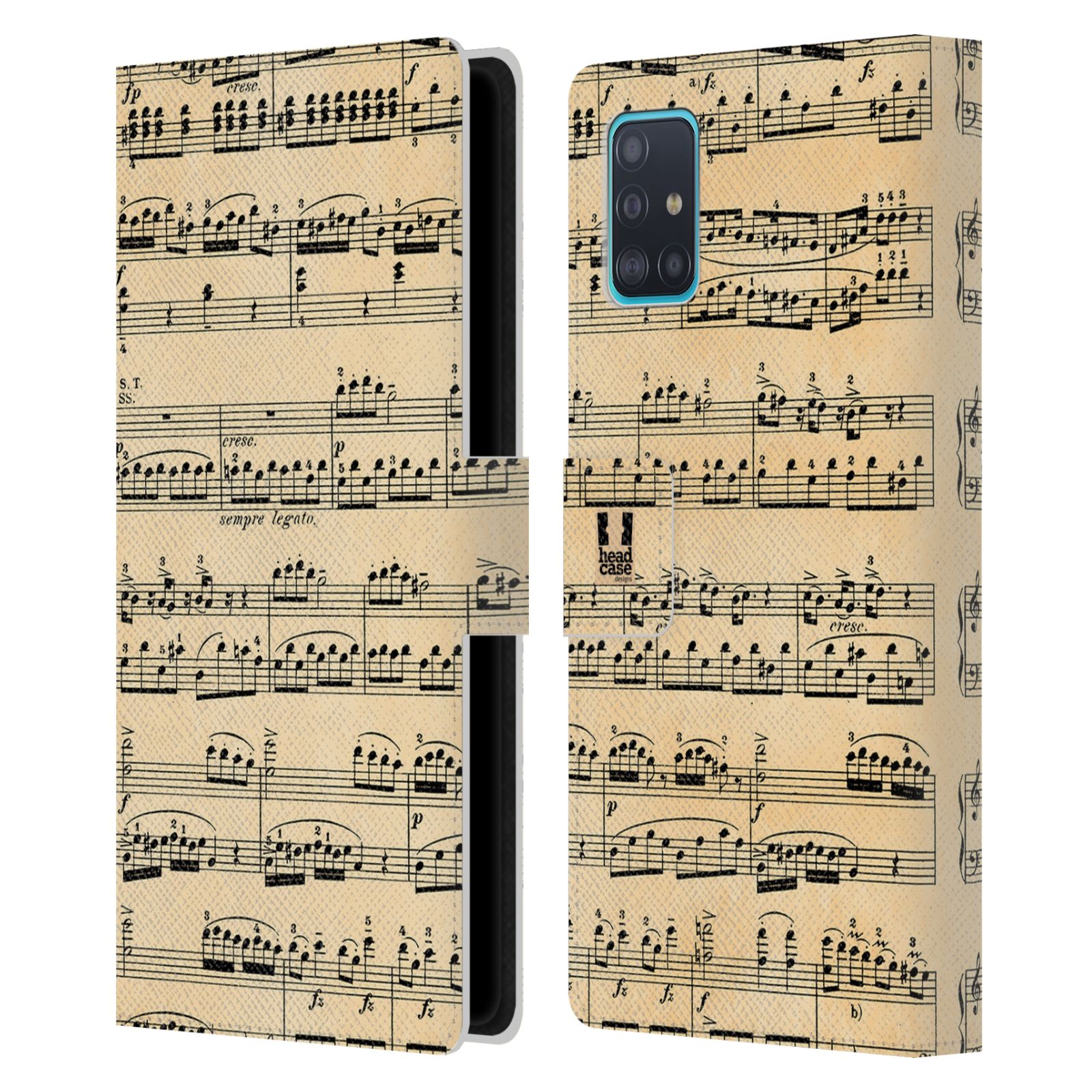 Pouzdro na mobil Samsung Galaxy A51 (A515F) notový papír Mozart