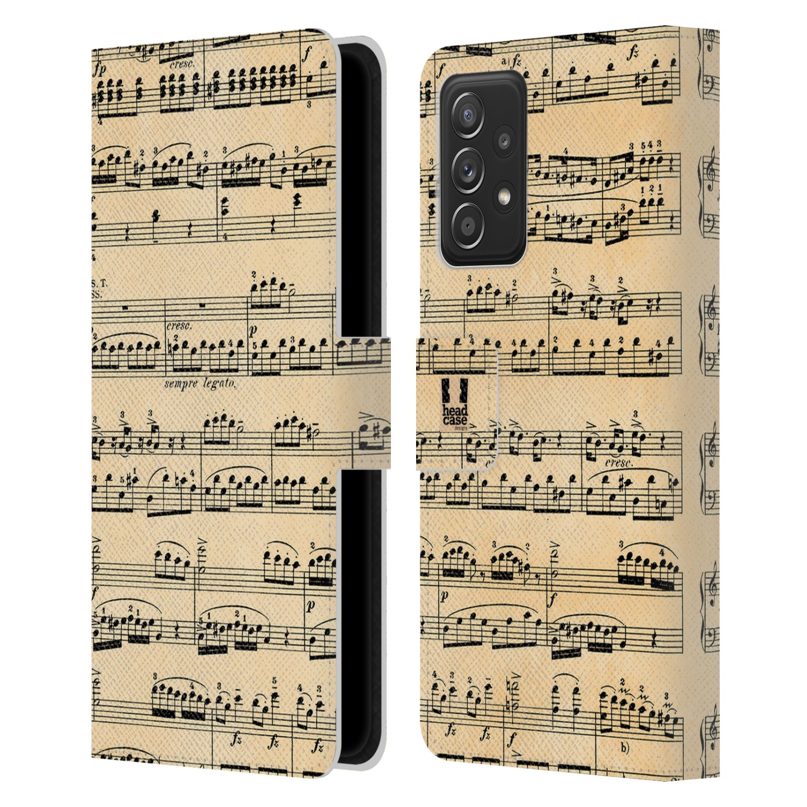 Pouzdro HEAD CASE na mobil Samsung Galaxy A53 5G notový papír Mozart