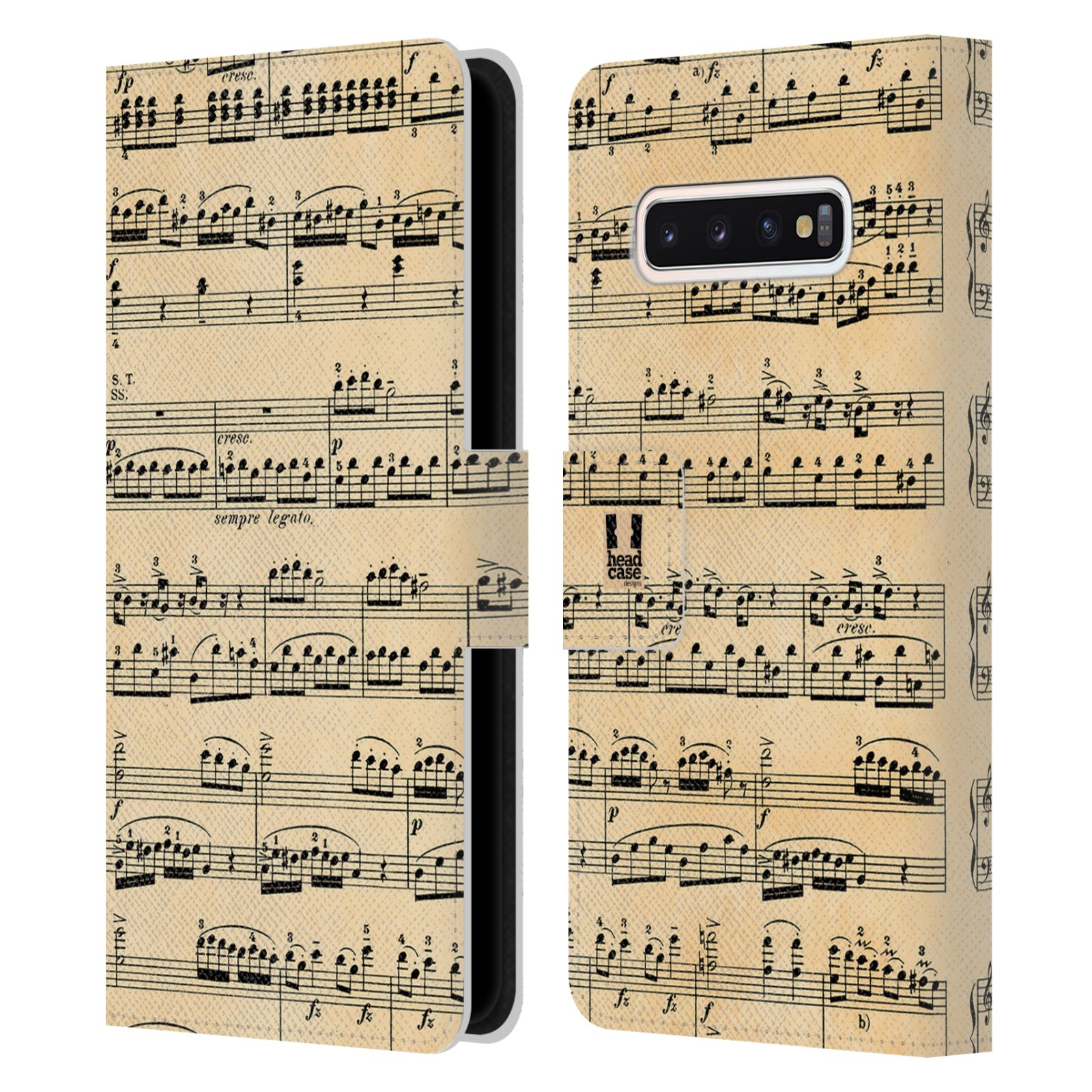 Pouzdro HEAD CASE na mobil Samsung Galaxy S10 notový papír Mozart