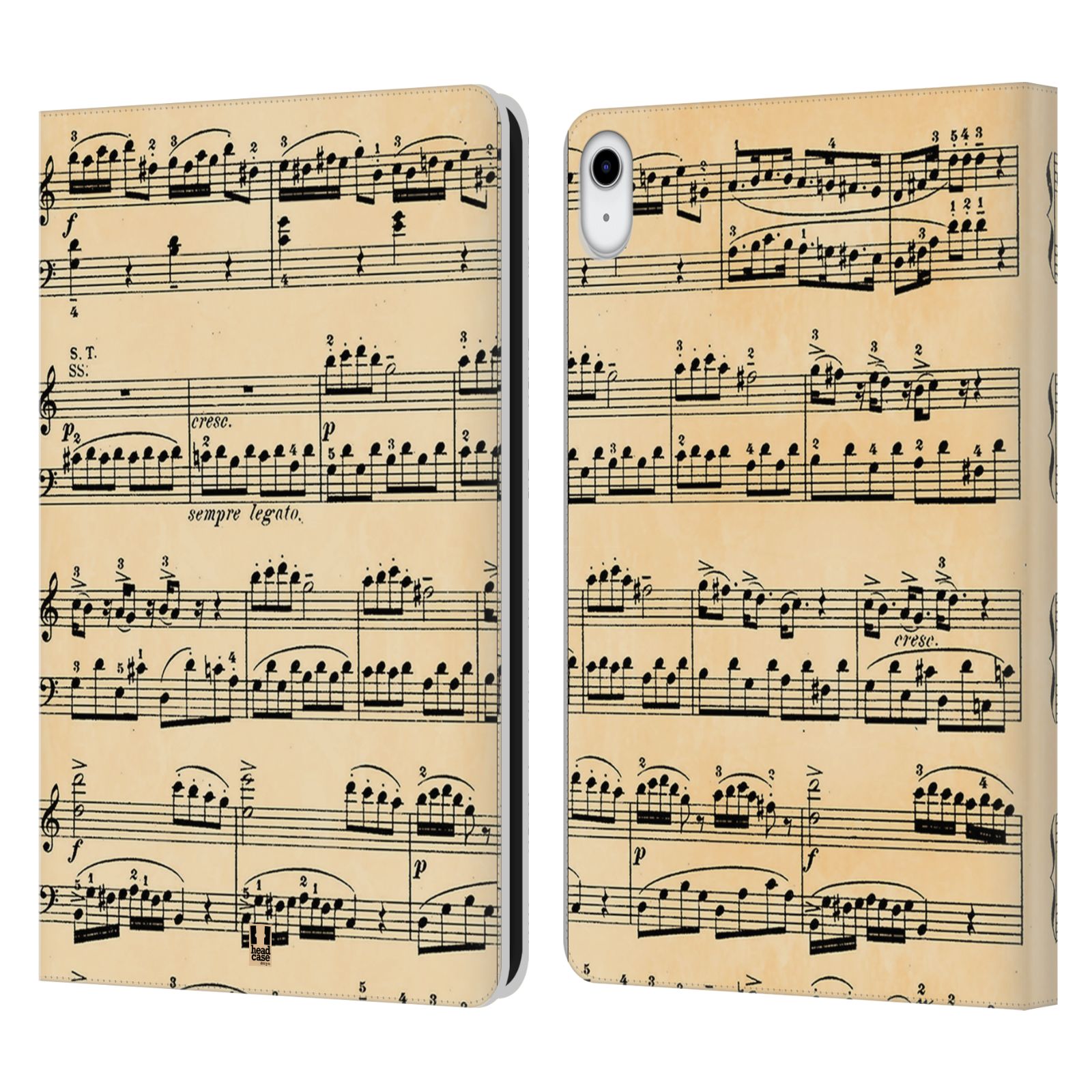 Pouzdro pro tablet Apple Ipad 10.9 (2022) - HEAD CASE - notový papír Mozart