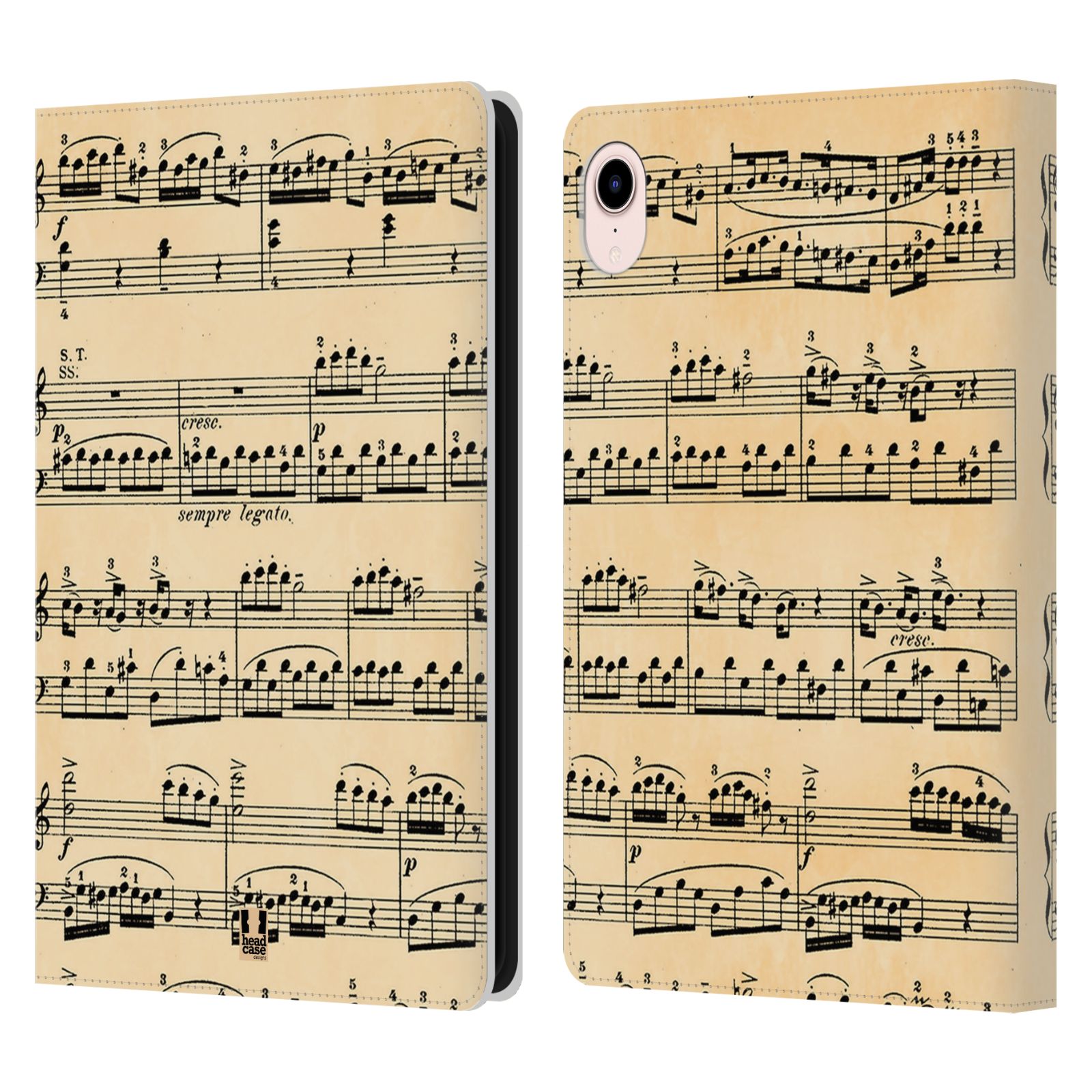 Pouzdro pro tablet Apple Ipad MINI (2021) - HEAD CASE - notový papír Mozart