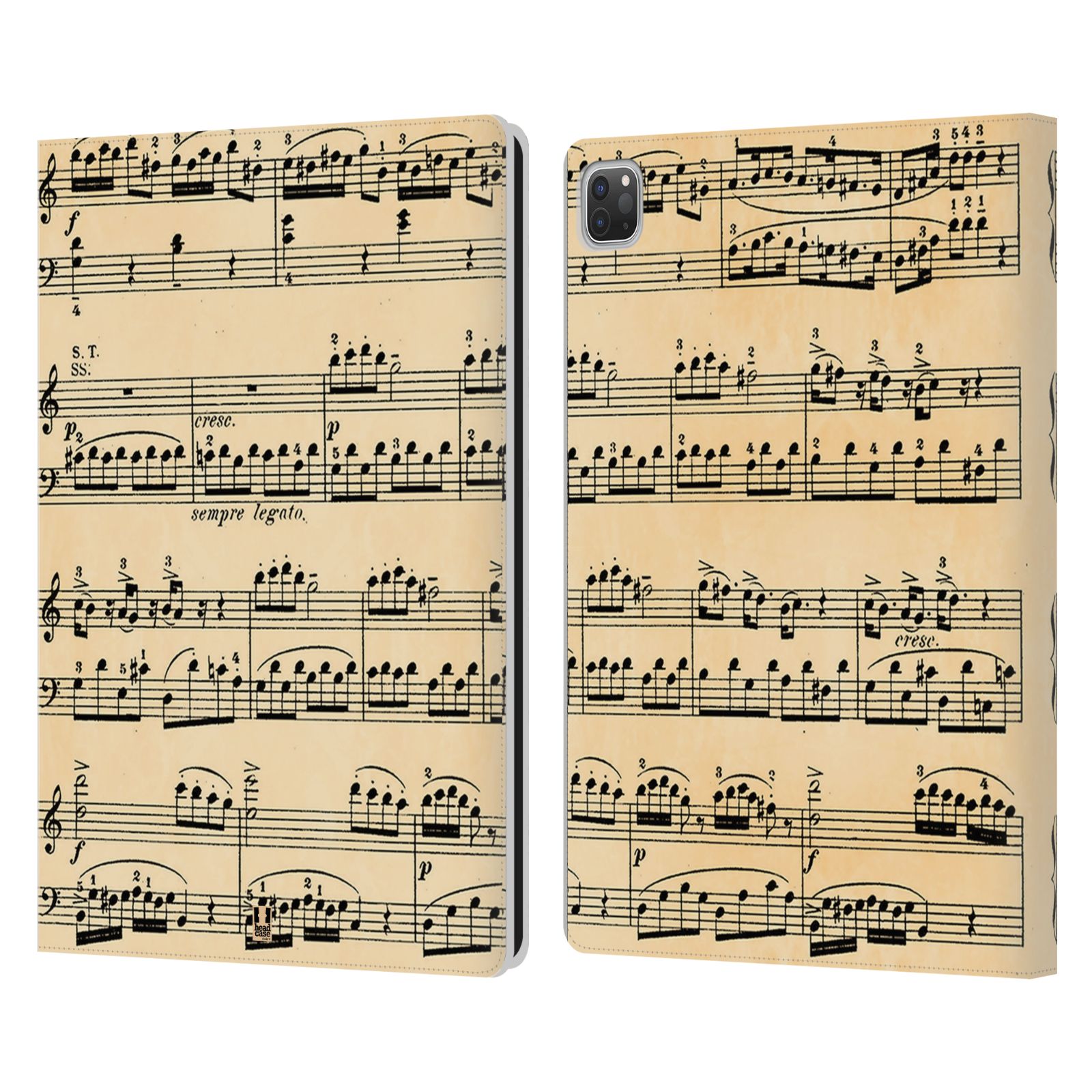 Pouzdro pro tablet Apple Ipad Pro 12.9 - HEAD CASE - notový papír Mozart