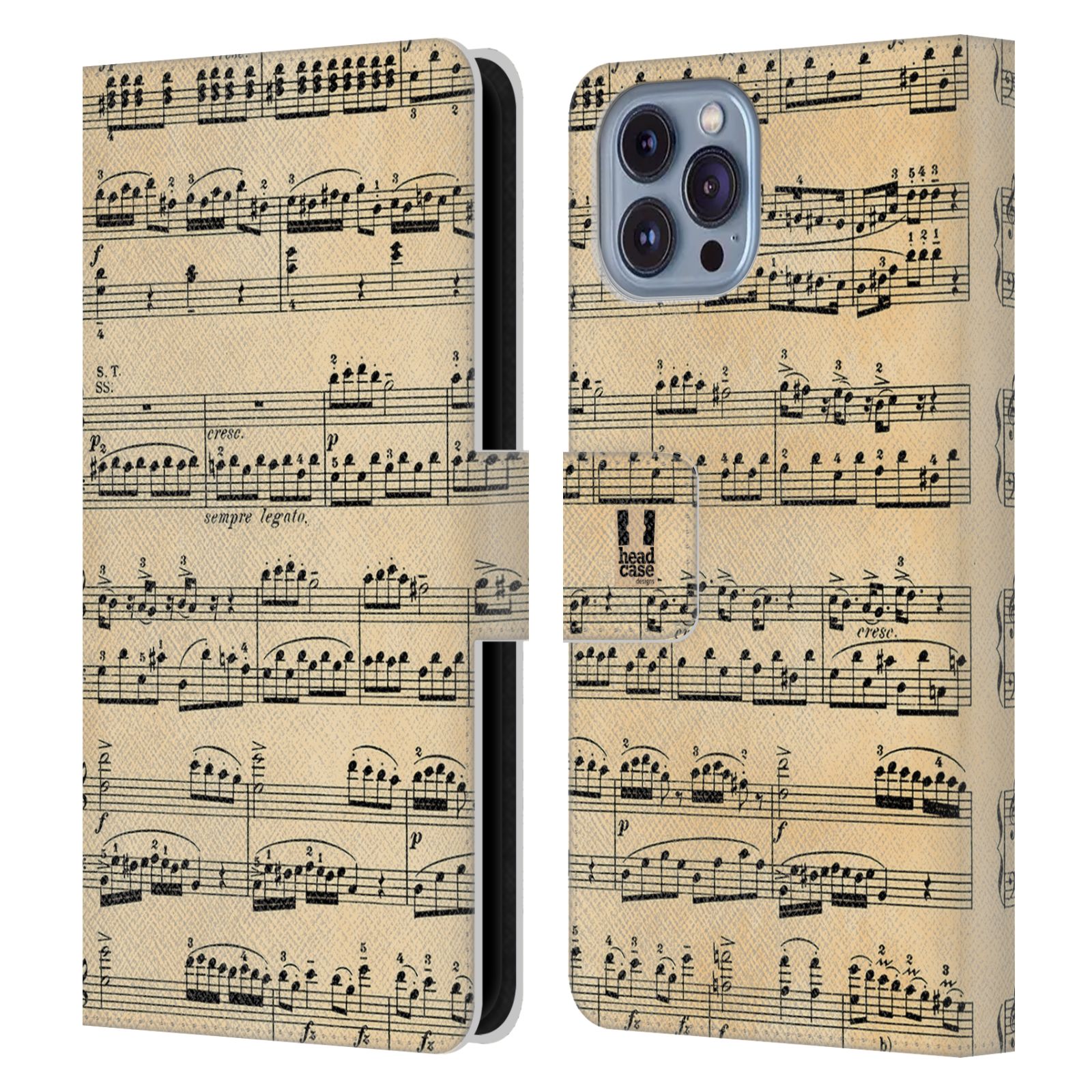 Pouzdro HEAD CASE na mobil Apple Iphone 14 notový papír Mozart
