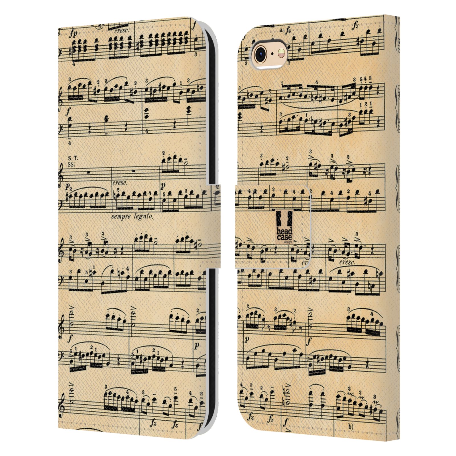 HEAD CASE Flipové pouzdro pro mobil Apple Iphone 6/6s notový papír Mozart