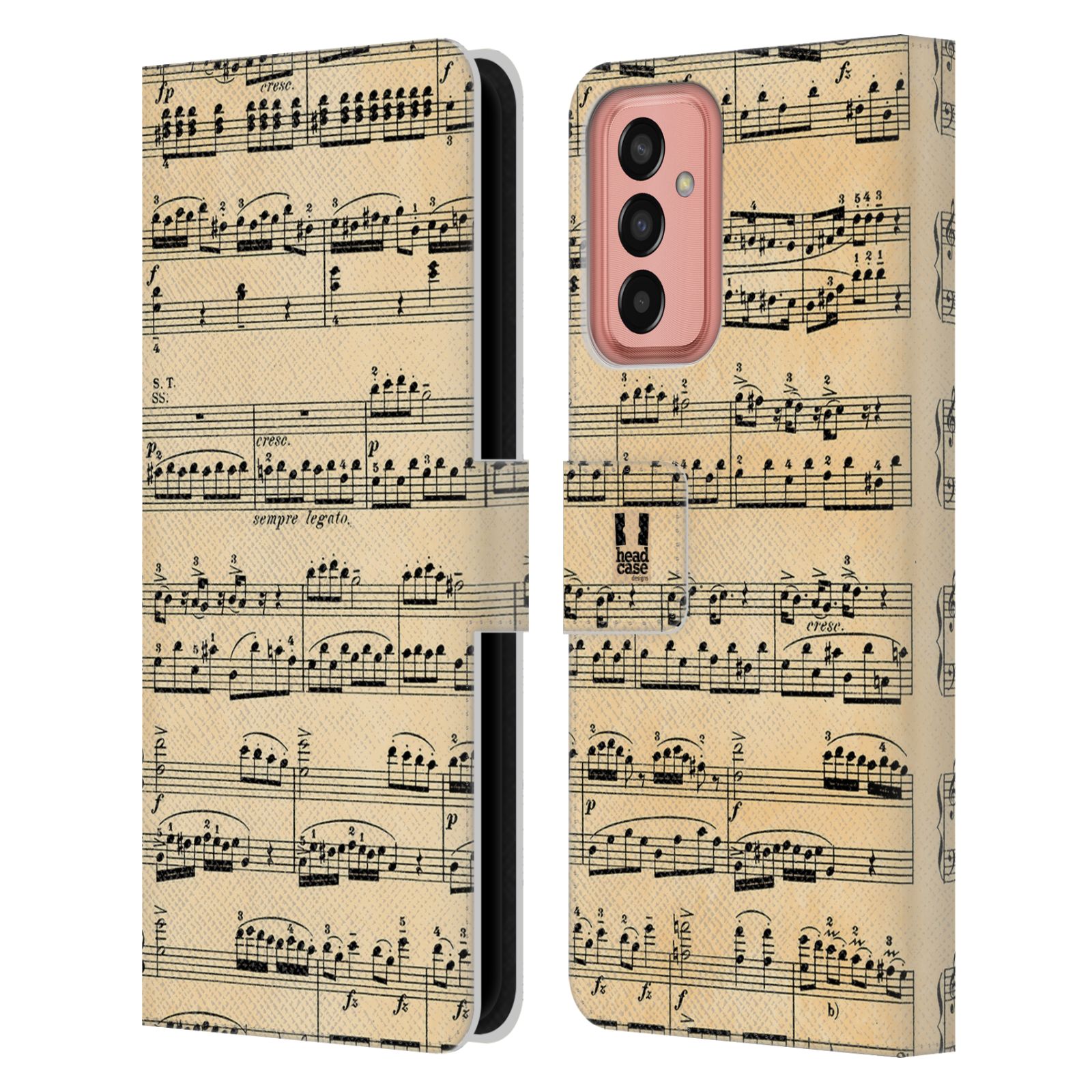 Pouzdro HEAD CASE na mobil Samsung Galaxy M13 notový papír Mozart