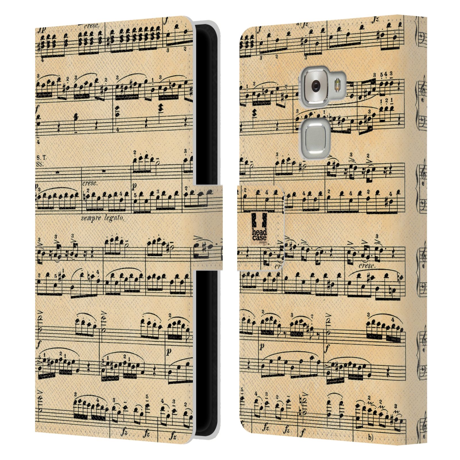 HEAD CASE Flipové pouzdro pro mobil Huawei MATE S notový papír Mozart