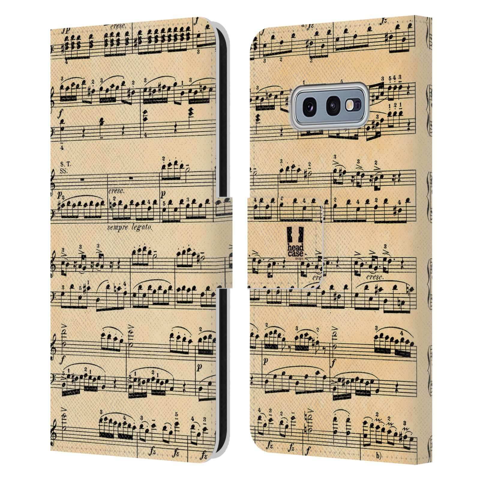 Pouzdro HEAD CASE na mobil Samsung Galaxy S10e notový papír Mozart