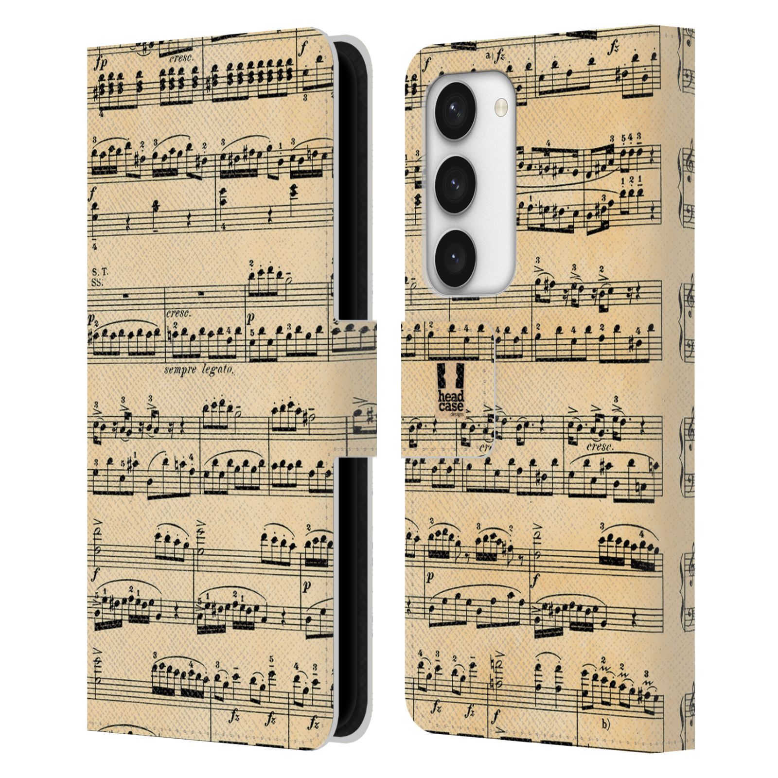 Pouzdro HEAD CASE na mobil Samsung Galaxy S23 5G notový papír Mozart