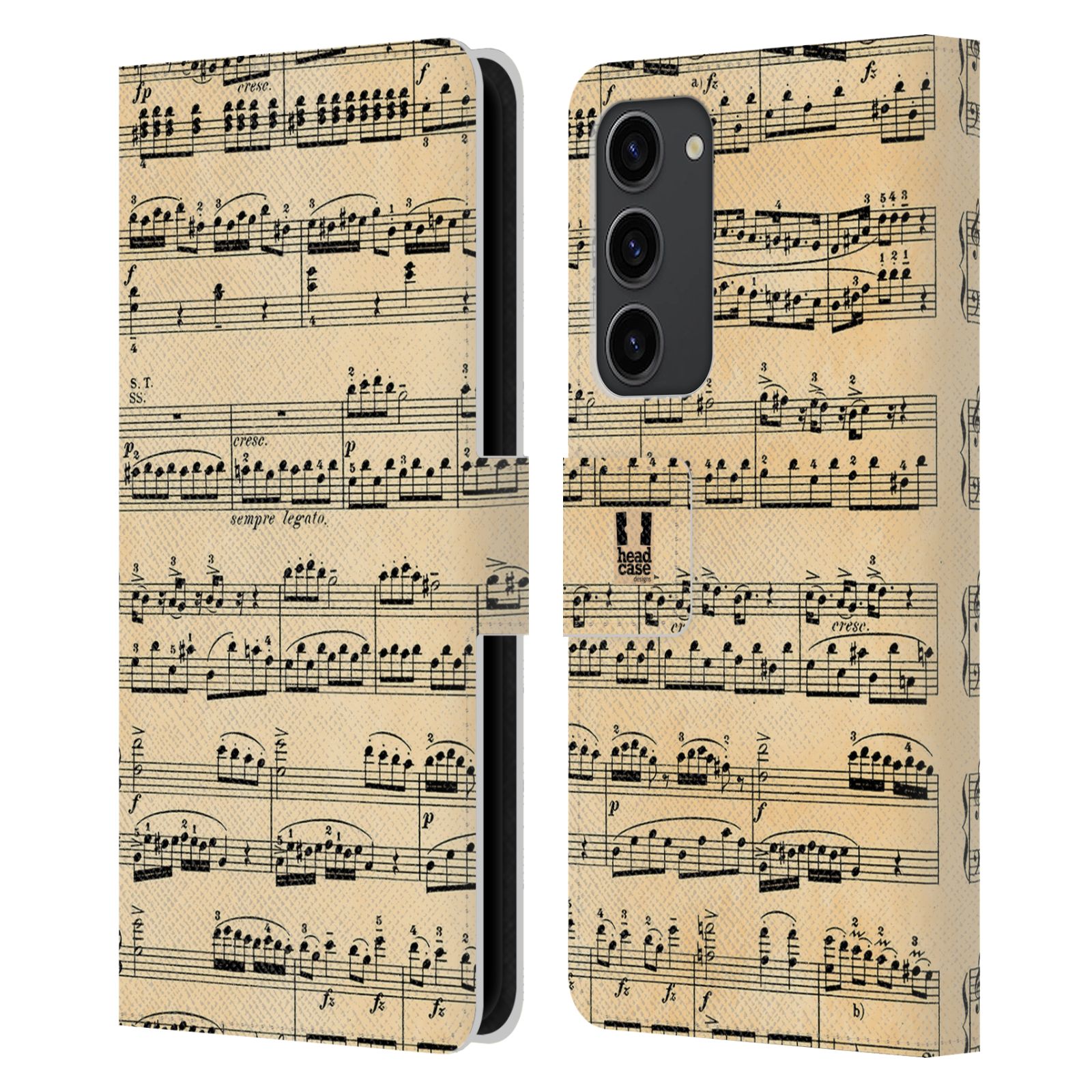 Pouzdro HEAD CASE na mobil Samsung Galaxy S23+ notový papír Mozart