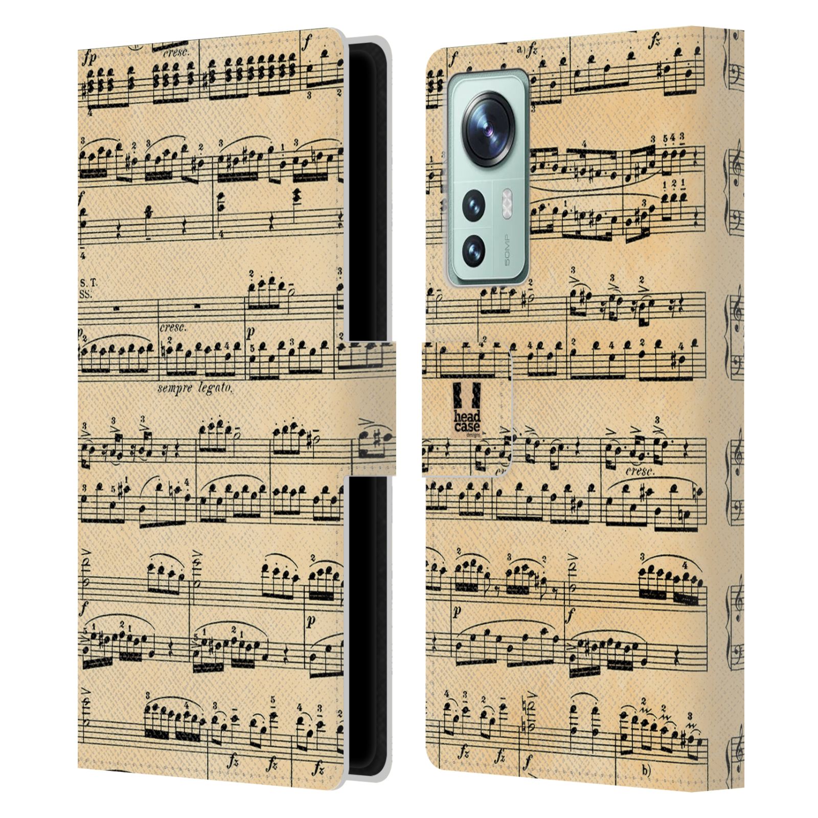 Pouzdro HEAD CASE na mobil Xiaomi 12 notový papír Mozart