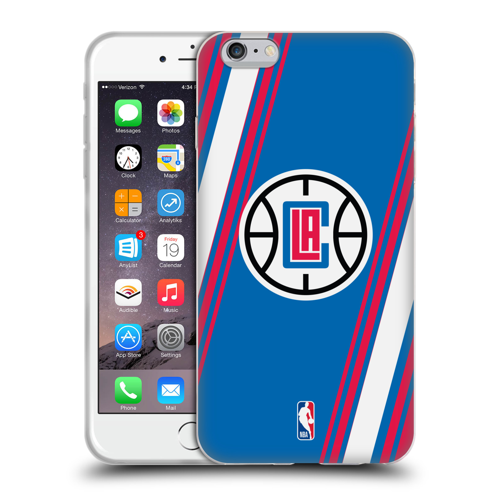 HEAD CASE silikonový obal na mobil Apple Iphone 6/6S PLUS NBA Basketbalový klub Los Angeles Clippers modrý odstín pruhy