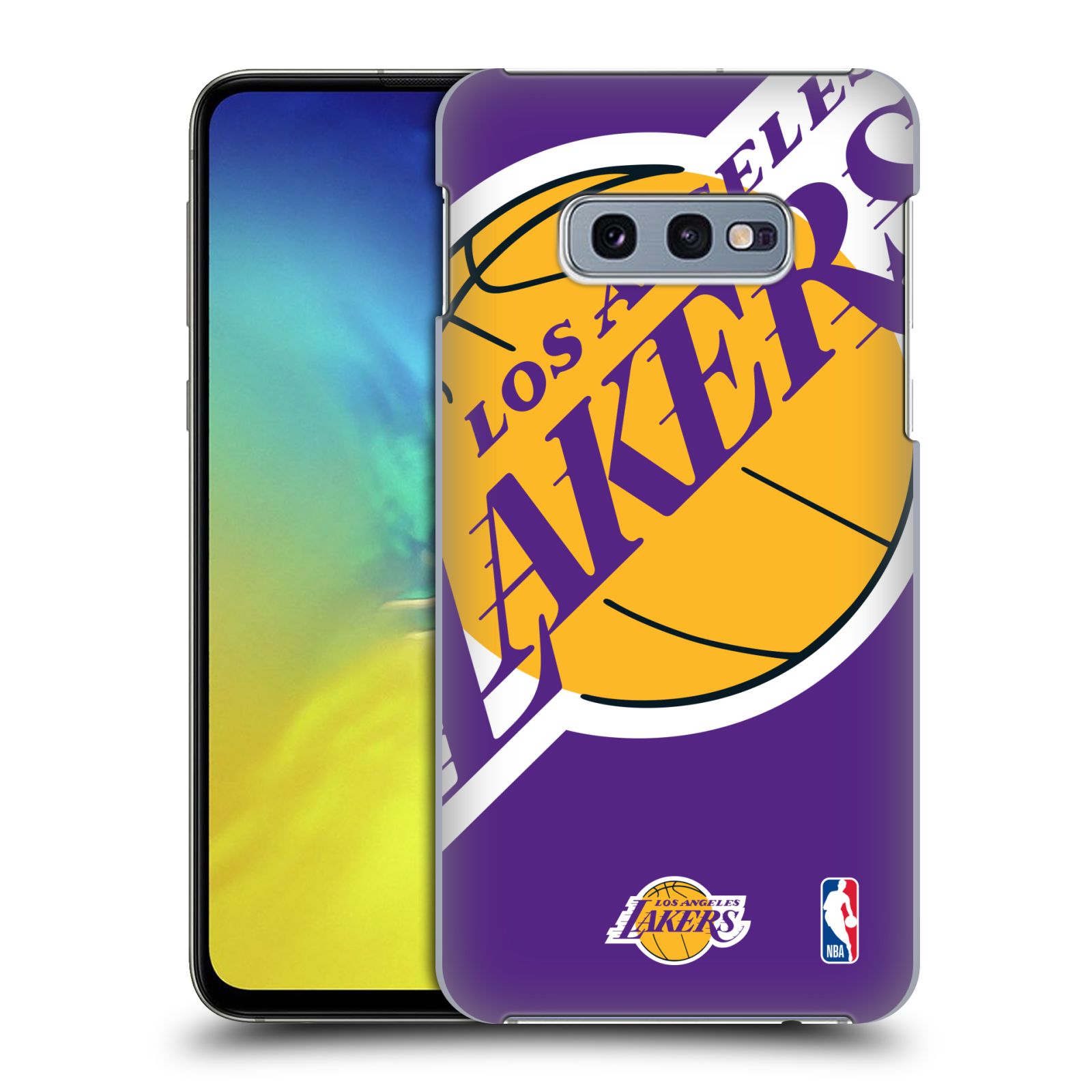Pouzdro na mobil Samsung Galaxy S10e - HEAD CASE - NBA Basketbalový klub Los Angeles Lakers fialová velké logo