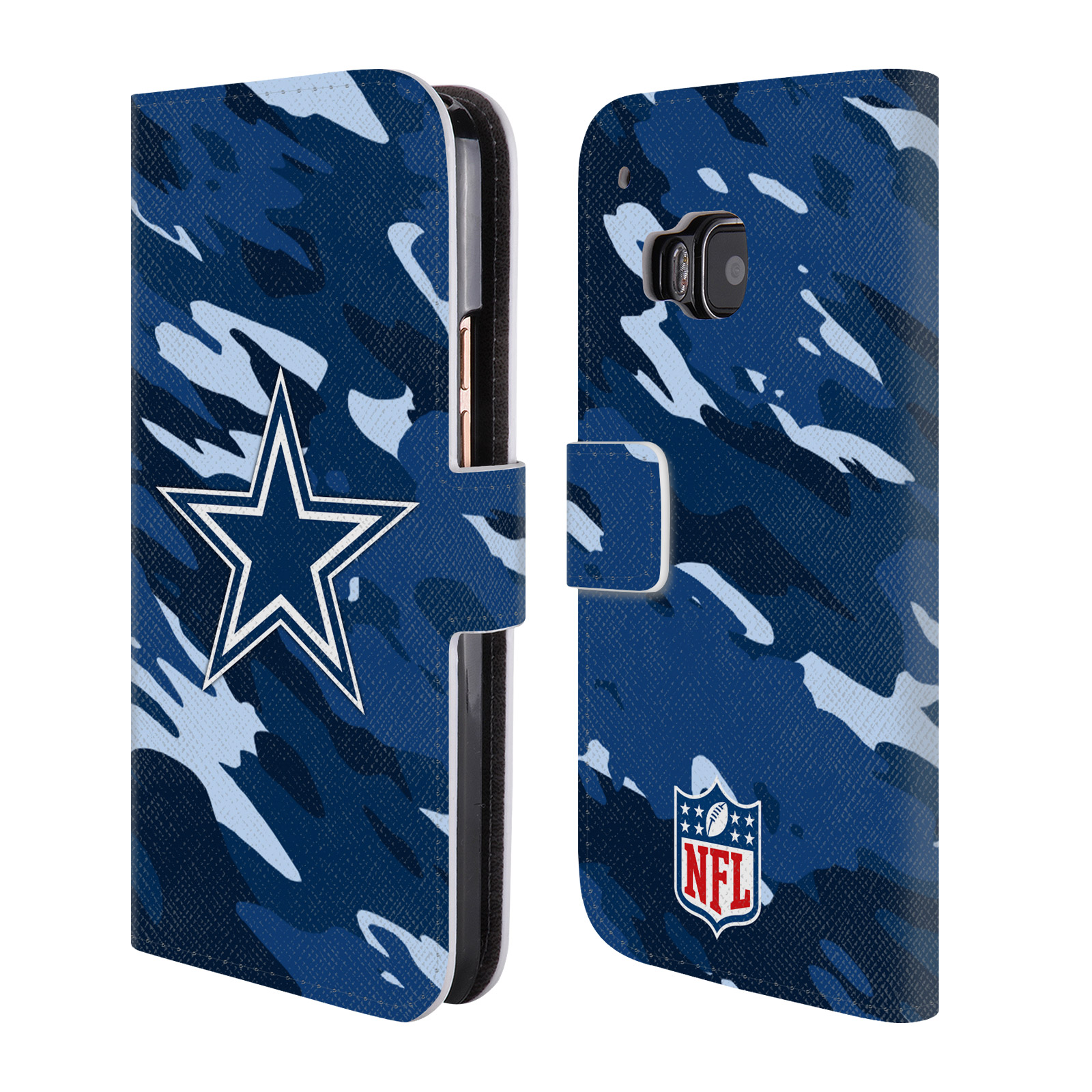 OFFICIAL NFL DALLAS COWBOYS LOGO LEATHER BOOK WALLET CASE COVER FOR HTC