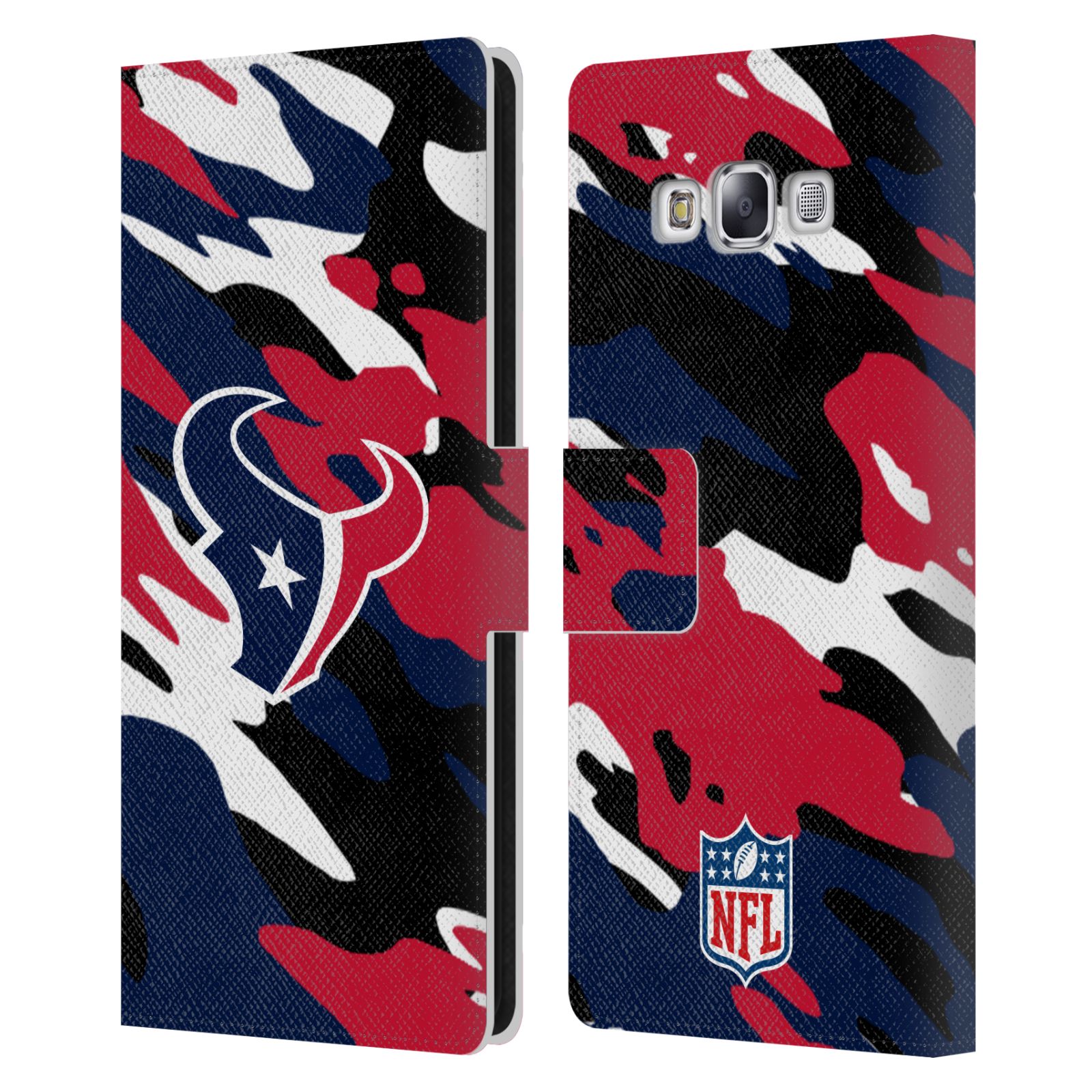 OFFICIAL NFL HOUSTON TEXANS LOGO LEATHER BOOK WALLET CASE FOR SAMSUNG
