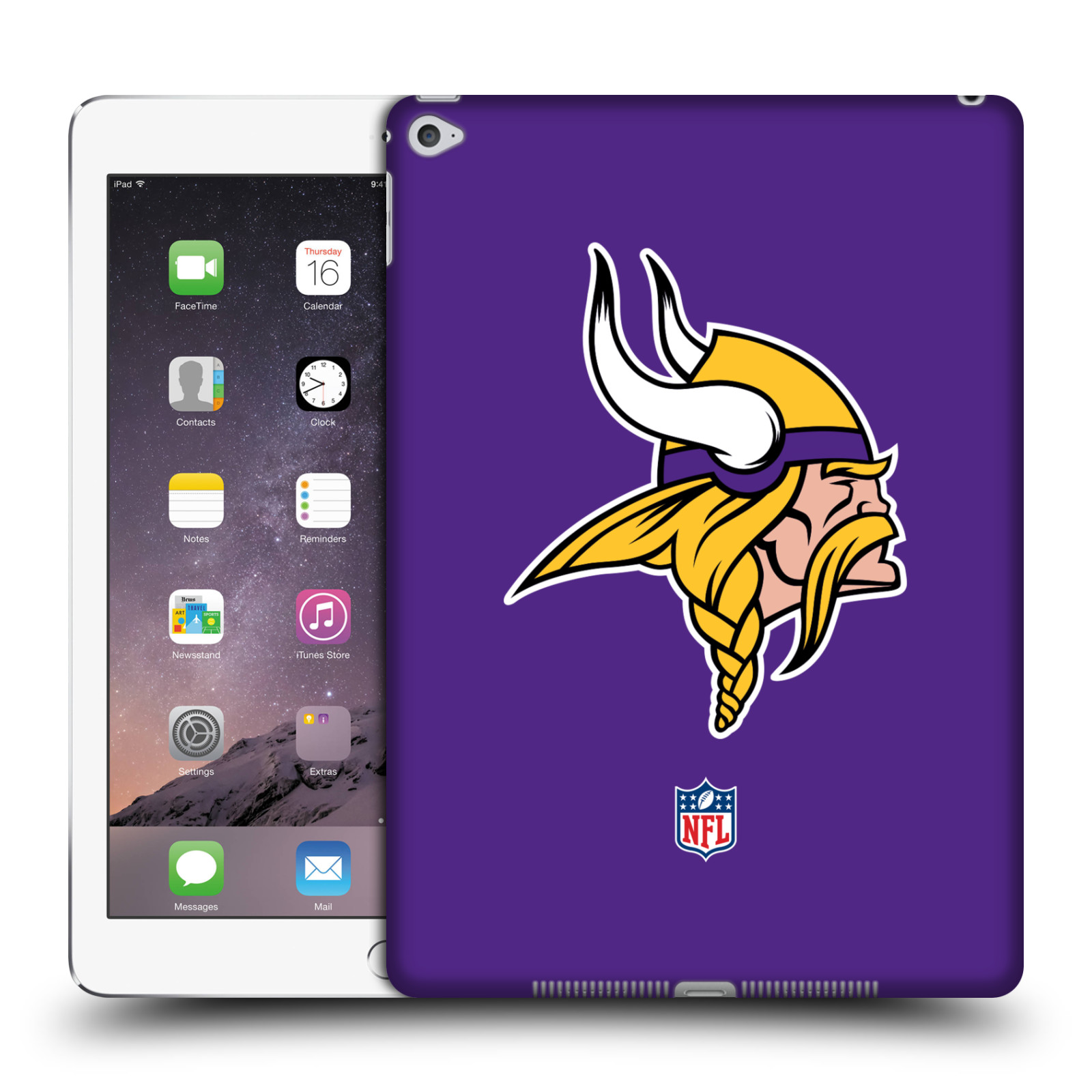 OFFICIAL NFL MINNESOTA VIKINGS LOGO HARD BACK CASE FOR APPLE iPAD
