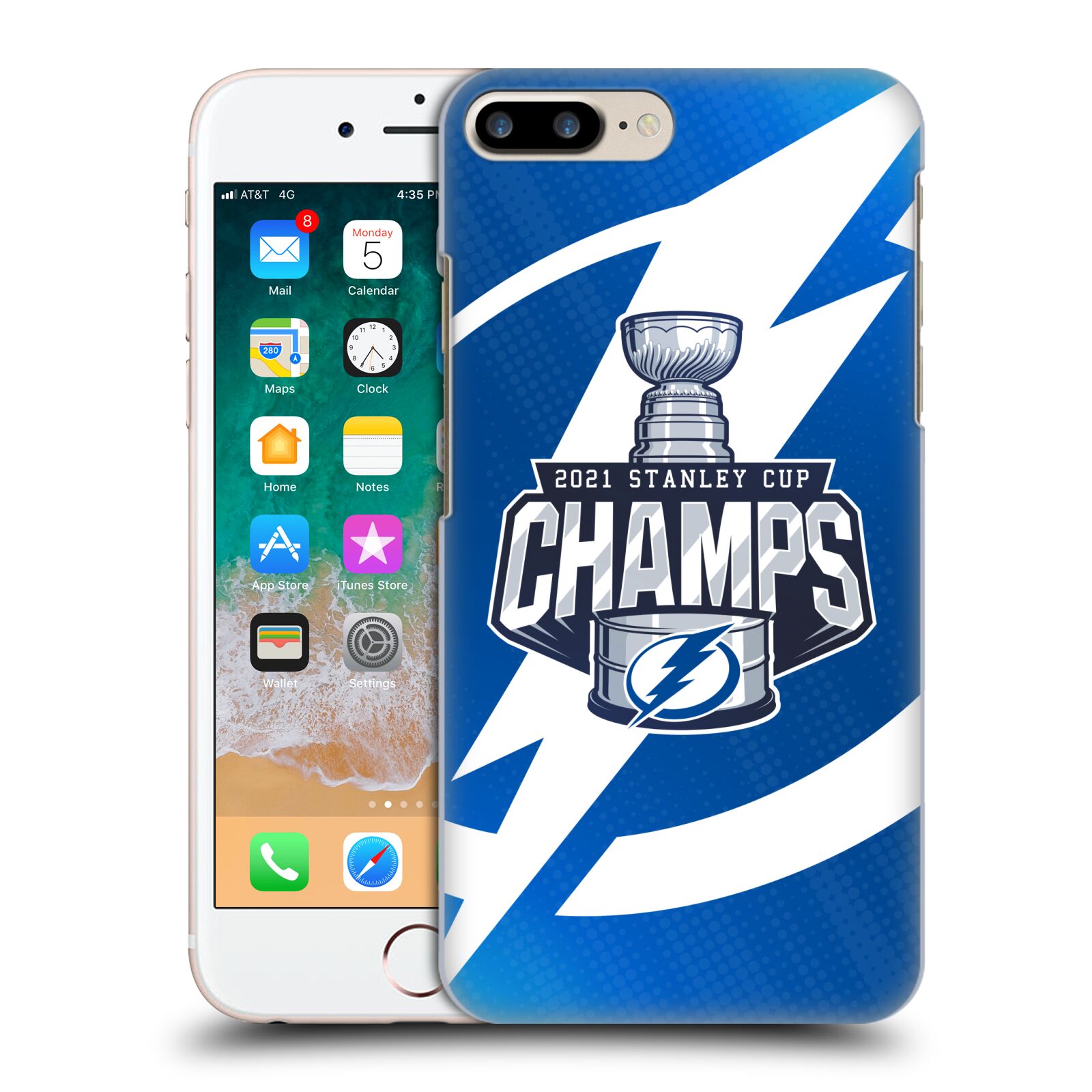 Zadní obal pro mobil Apple Iphone 7+ /  8+ - HEAD CASE - NHL - Stanely Cup 2021 Tampa Bay