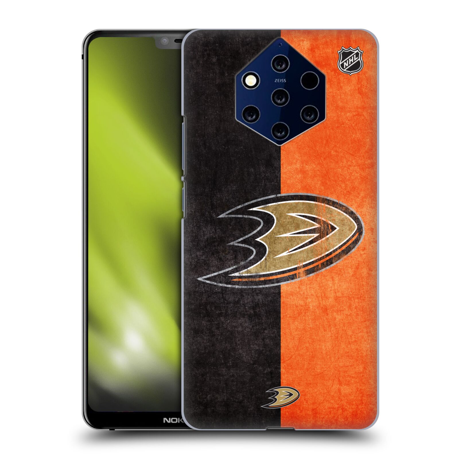 Pouzdro na mobil NOKIA 9 PureView - HEAD CASE - Hokej NHL - Anaheim Ducks - Logo vintage