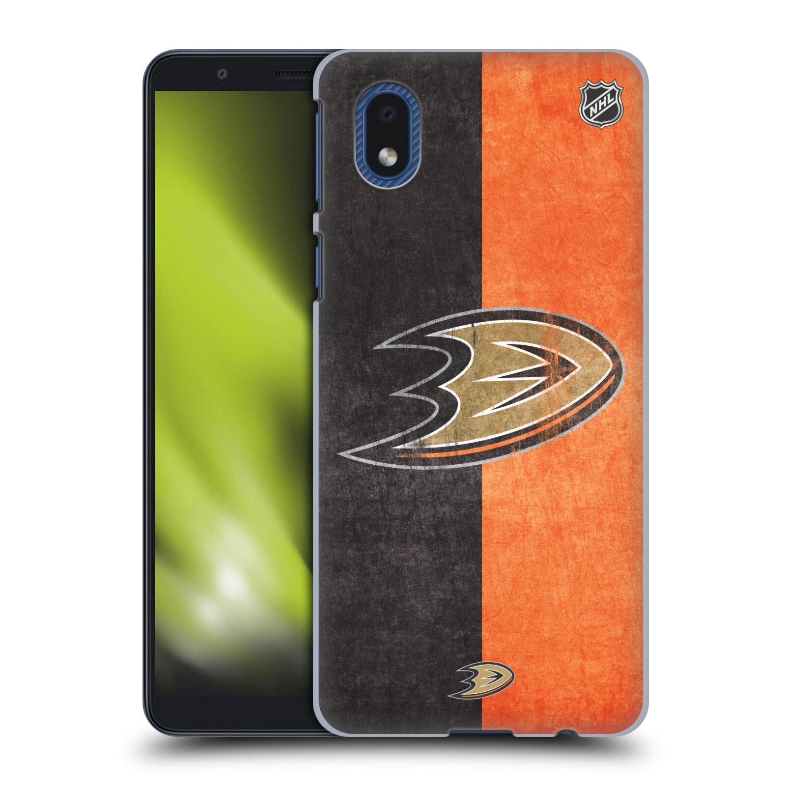 Pouzdro na mobil Samsung Galaxy A01 CORE - HEAD CASE - Hokej NHL - Anaheim Ducks - Logo vintage