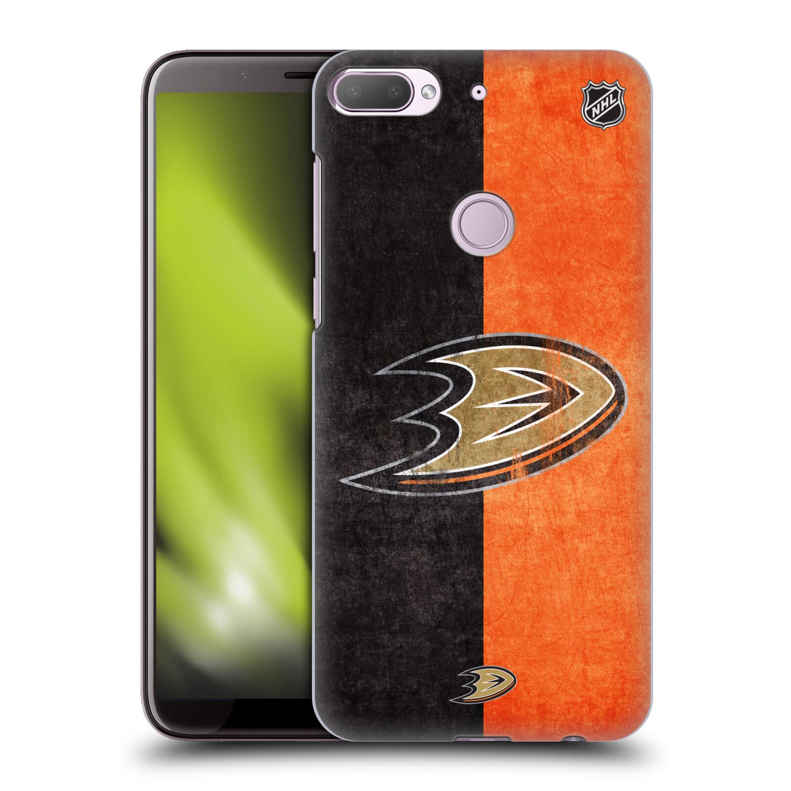 Pouzdro na mobil HTC Desire 12+ / Desire 12+ DUAL SIM - HEAD CASE - Hokej NHL - Anaheim Ducks - Logo vintage