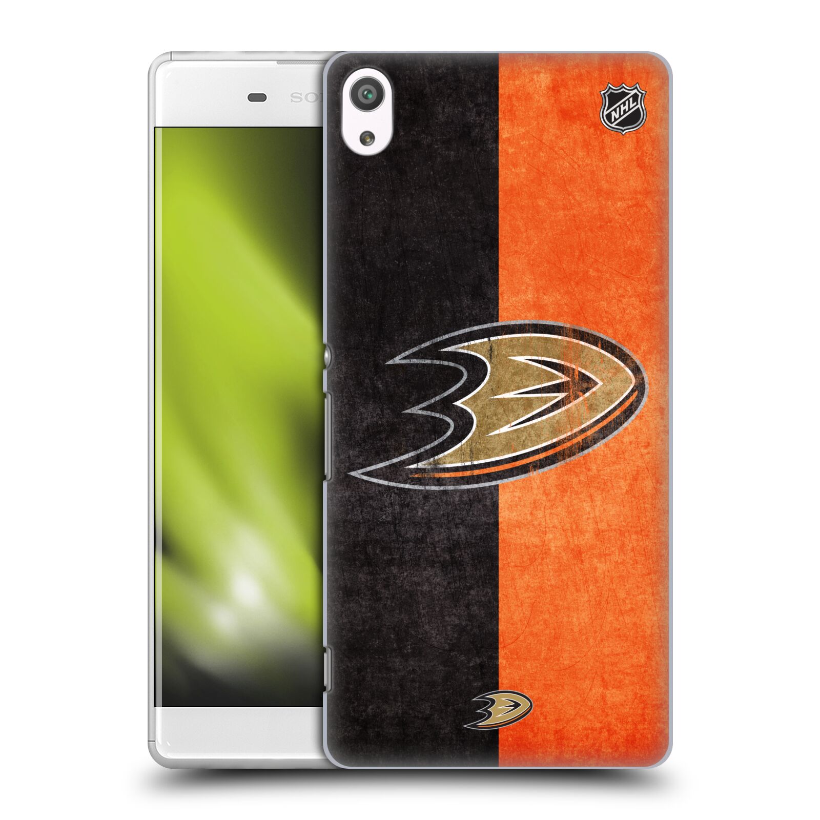 Pouzdro na mobil Sony Xperia XA ULTRA - HEAD CASE - Hokej NHL - Anaheim Ducks - Logo vintage
