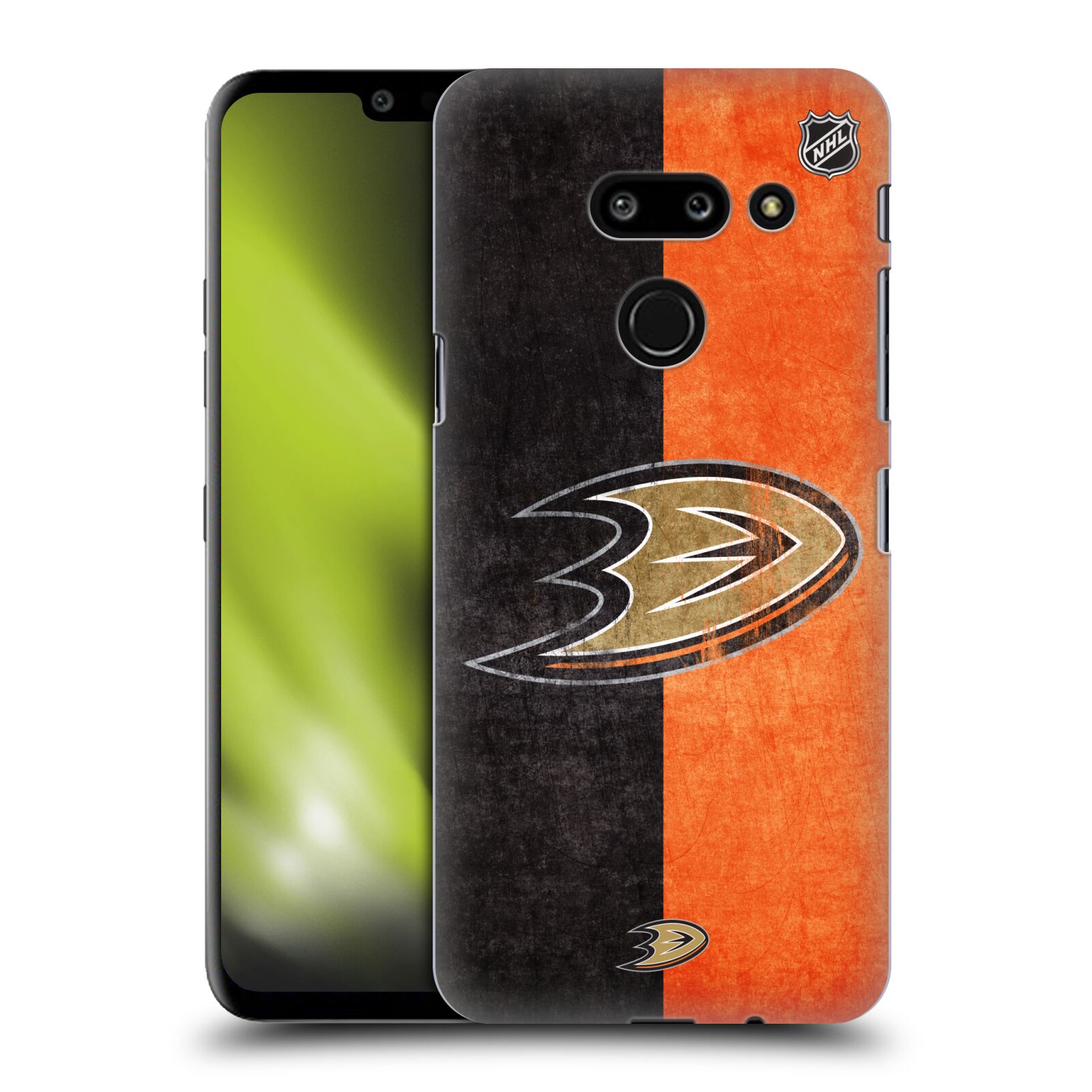 Pouzdro na mobil LG G8 ThinQ - HEAD CASE - Hokej NHL - Anaheim Ducks - Logo vintage