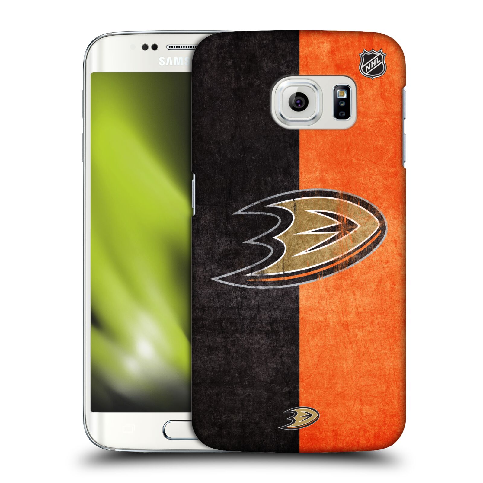 Pouzdro na mobil Samsung Galaxy S6 EDGE - HEAD CASE - Hokej NHL - Anaheim Ducks - Logo vintage