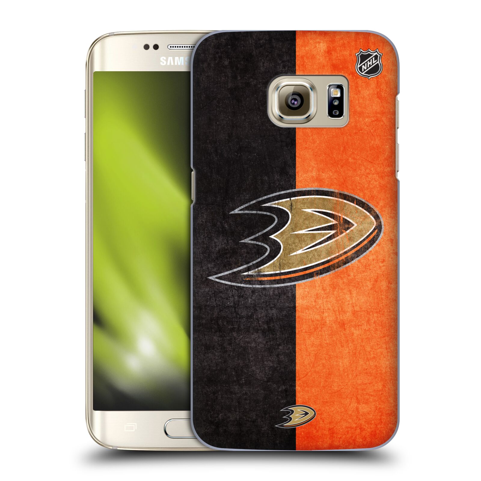 Pouzdro na mobil Samsung Galaxy S7 EDGE - HEAD CASE - Hokej NHL - Anaheim Ducks - Logo vintage