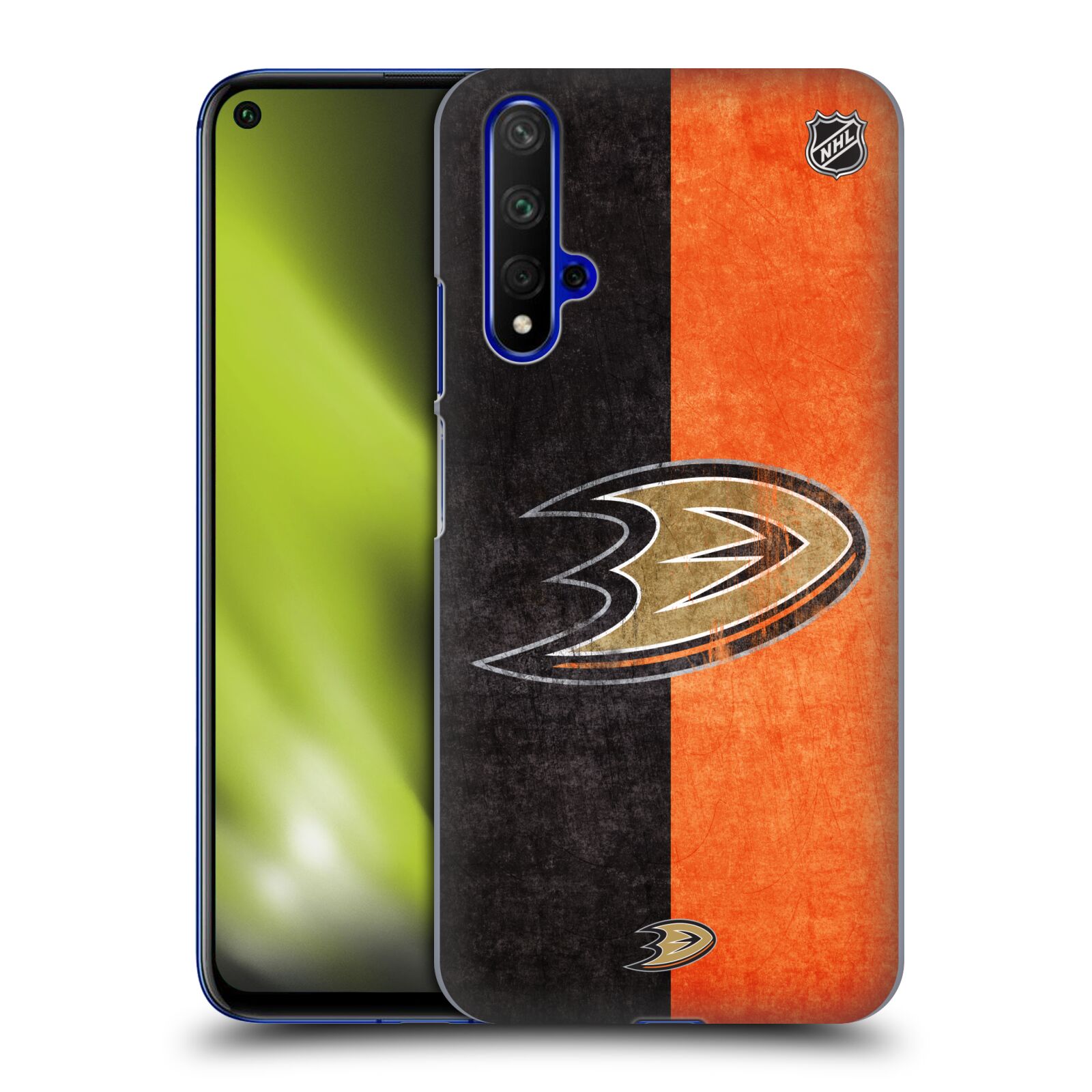 Pouzdro na mobil HONOR 20 - HEAD CASE - Hokej NHL - Anaheim Ducks - Logo vintage