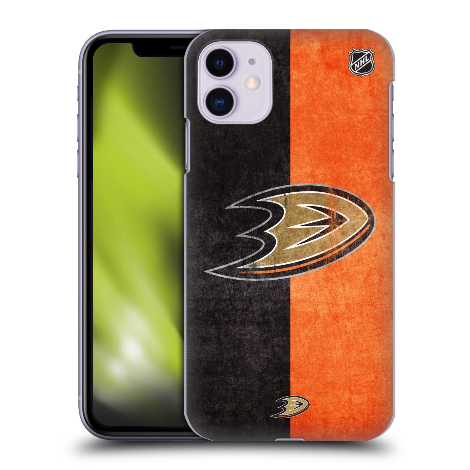 Pouzdro na mobil Apple Iphone 11 - HEAD CASE - Hokej NHL - Anaheim Ducks - Logo vintage
