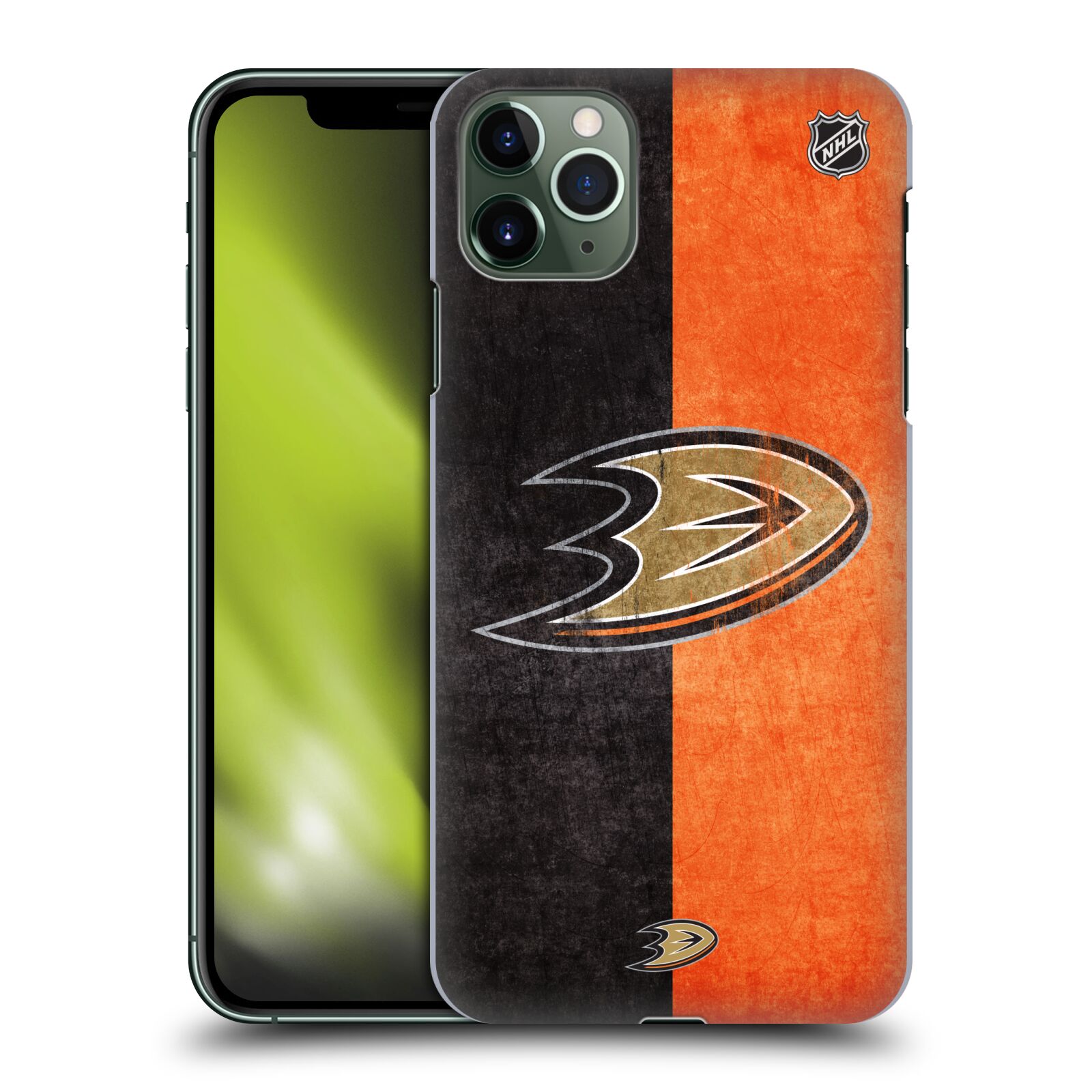 Pouzdro na mobil Apple Iphone 11 PRO MAX - HEAD CASE - Hokej NHL - Anaheim Ducks - Logo vintage