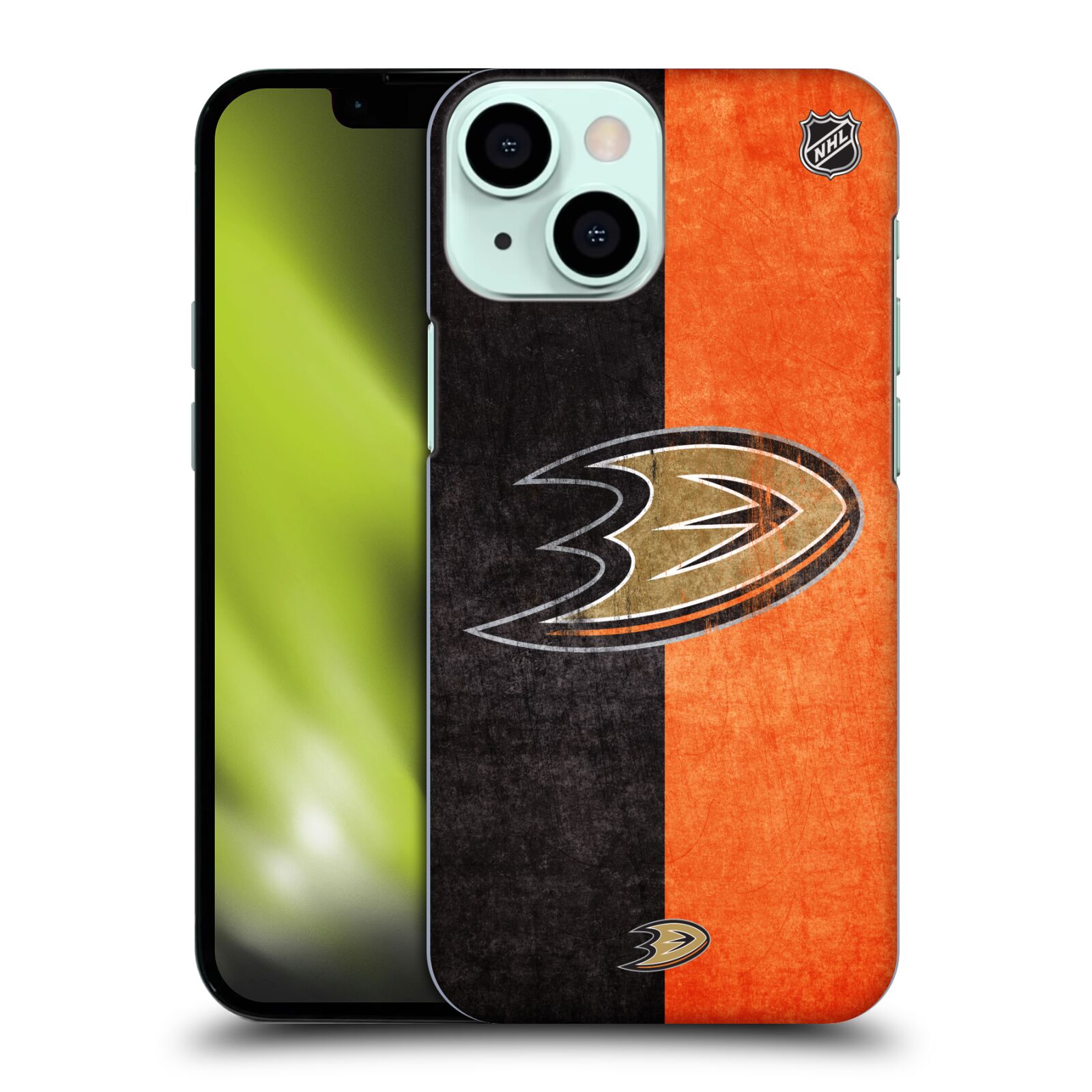 Pouzdro na mobil Apple Iphone 13 MINI - HEAD CASE - Hokej NHL - Anaheim Ducks - Logo vintage