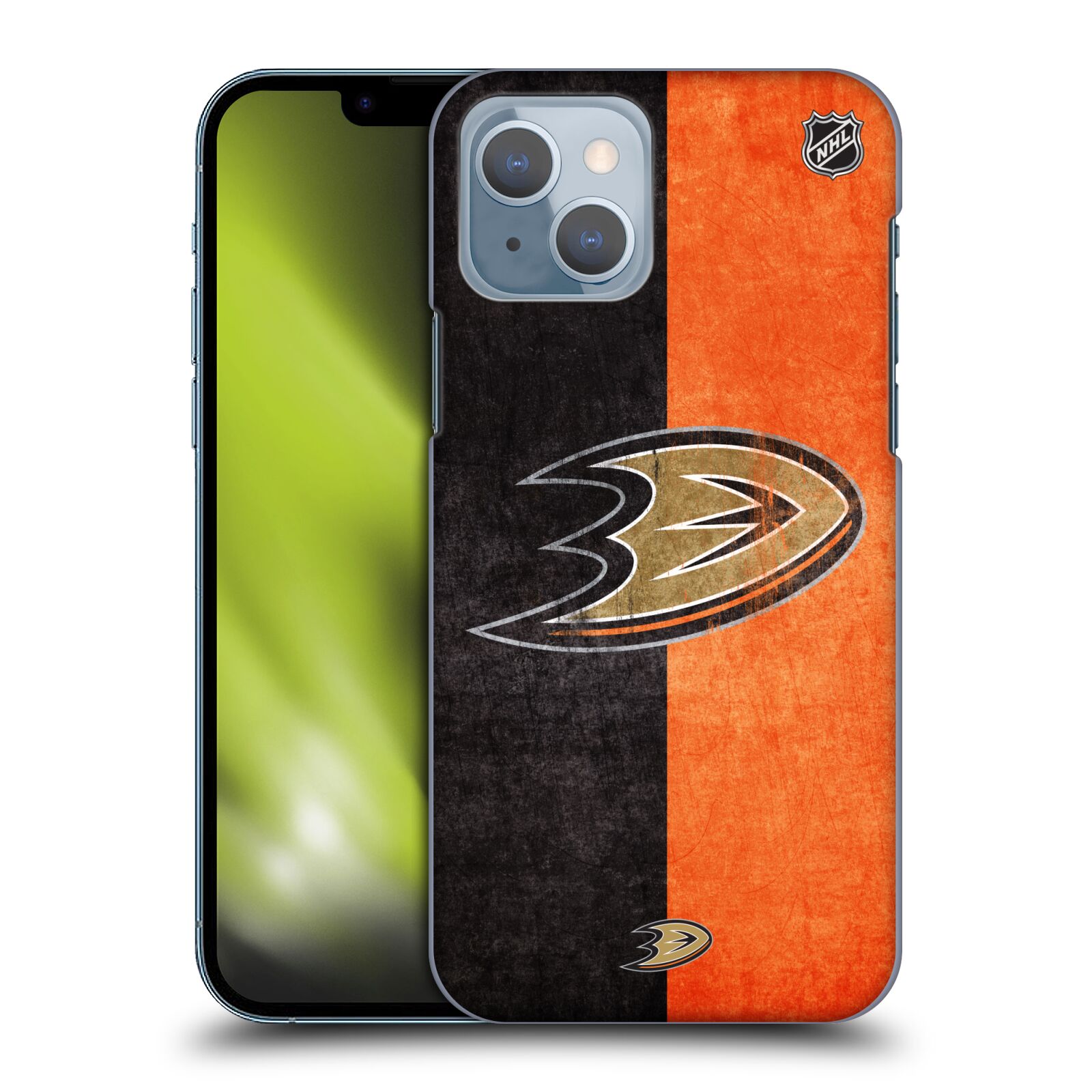 Pouzdro na mobil Apple Iphone 14 - HEAD CASE - Hokej NHL - Anaheim Ducks - Logo vintage