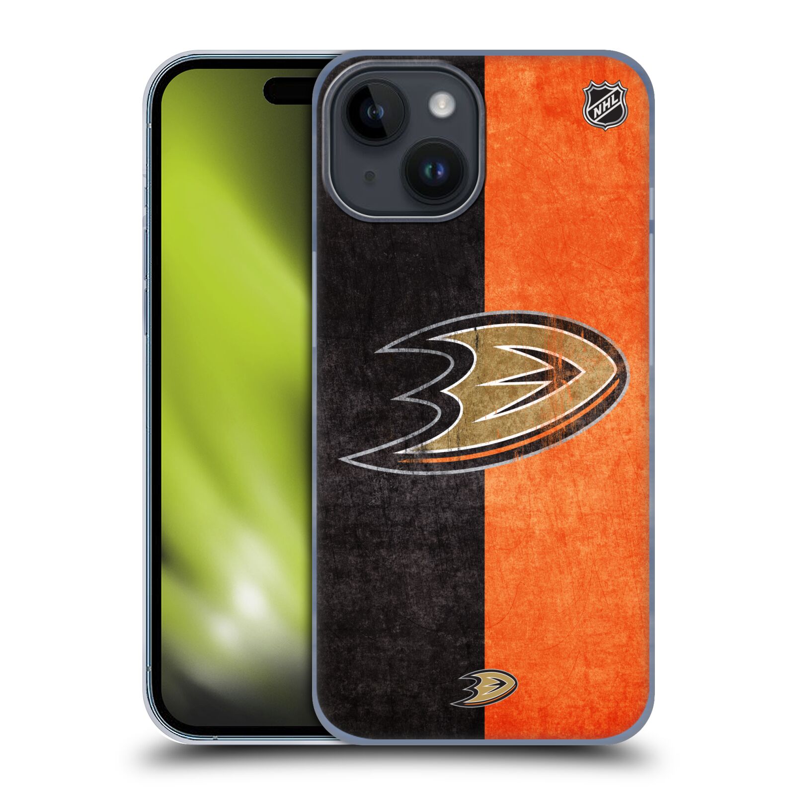 Plastový obal HEAD CASE na mobil Apple Iphone 15  Hokej NHL - Anaheim Ducks - Logo vintage