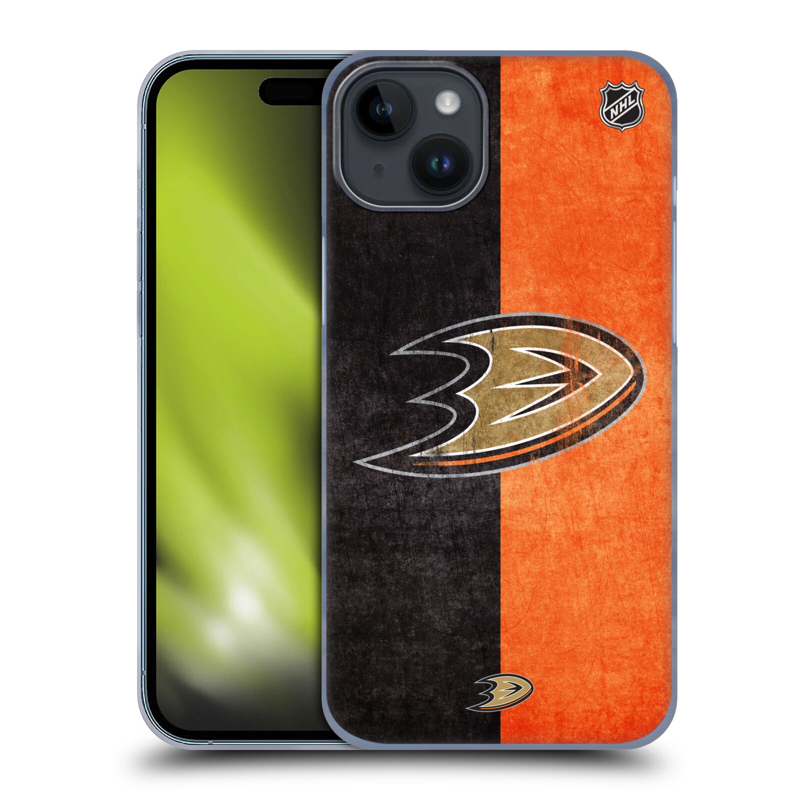 Plastový obal HEAD CASE na mobil Apple Iphone 15 PLUS  Hokej NHL - Anaheim Ducks - Logo vintage