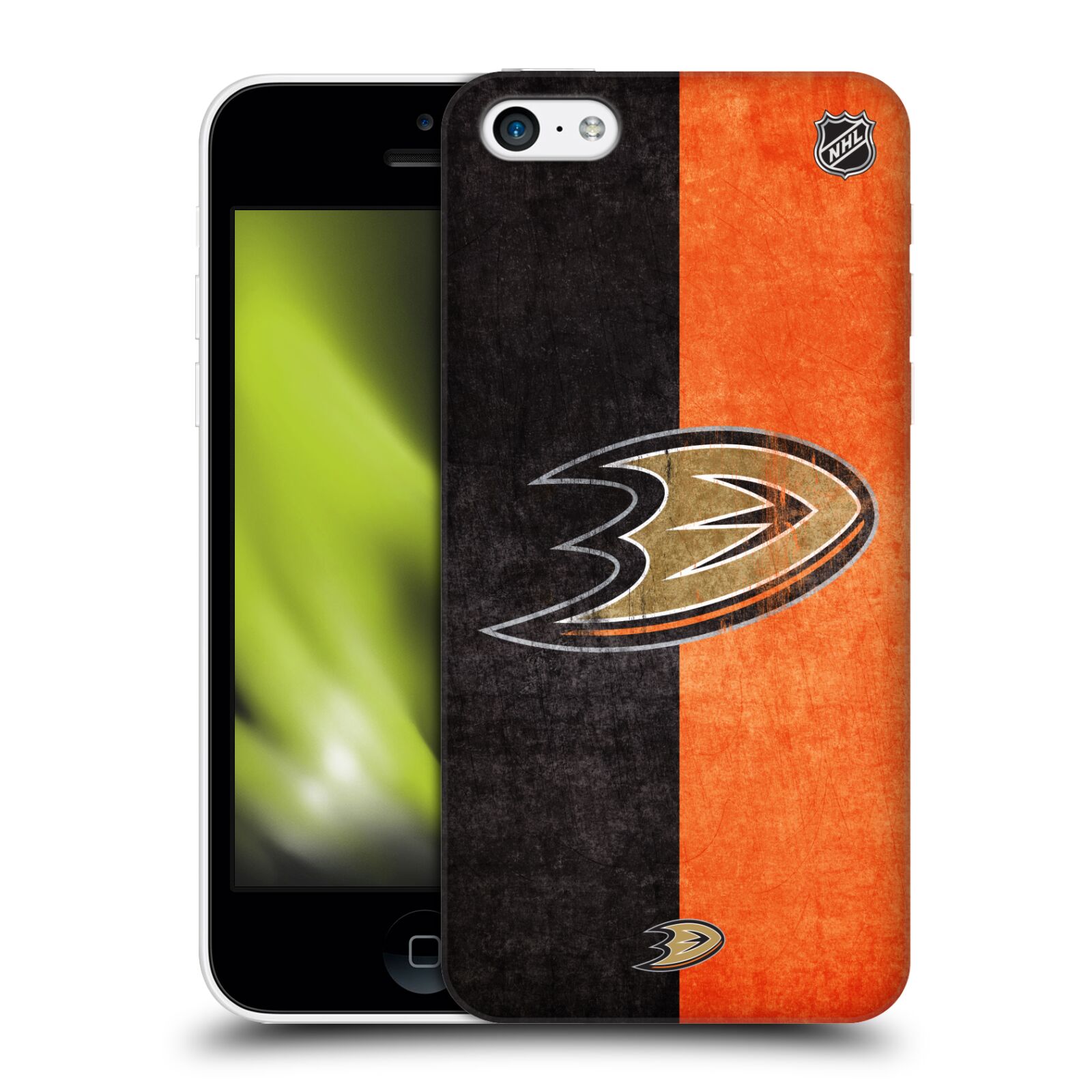 Pouzdro na mobil Apple Iphone 5C - HEAD CASE - Hokej NHL - Anaheim Ducks - Logo vintage