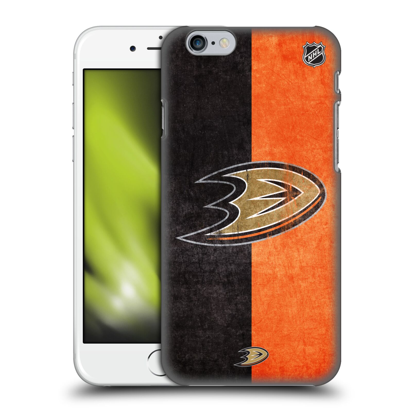 Pouzdro na mobil Apple Iphone 6/6S - HEAD CASE - Hokej NHL - Anaheim Ducks - Logo vintage
