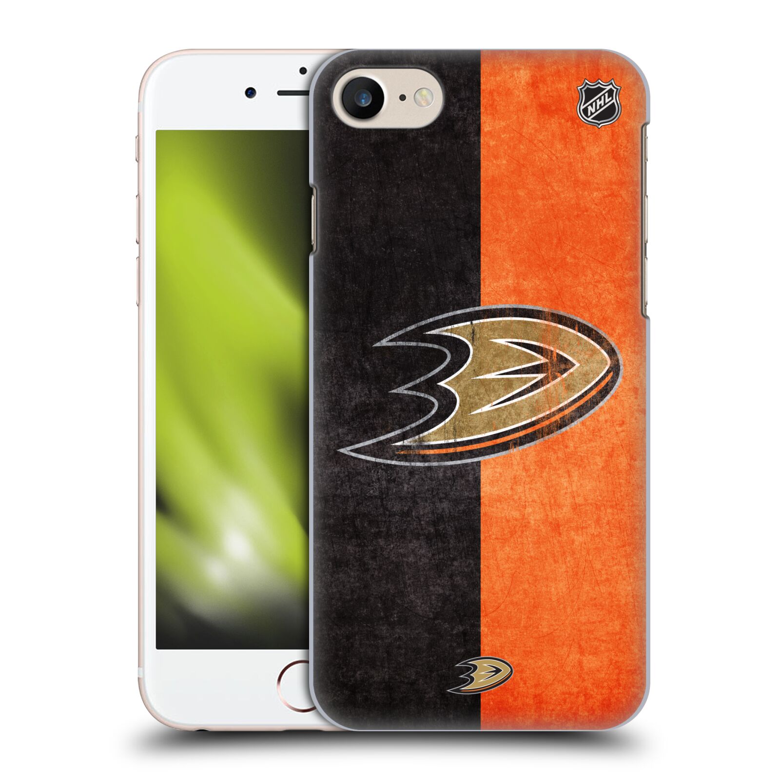 Pouzdro na mobil Apple Iphone 7/8 - HEAD CASE - Hokej NHL - Anaheim Ducks - Logo vintage