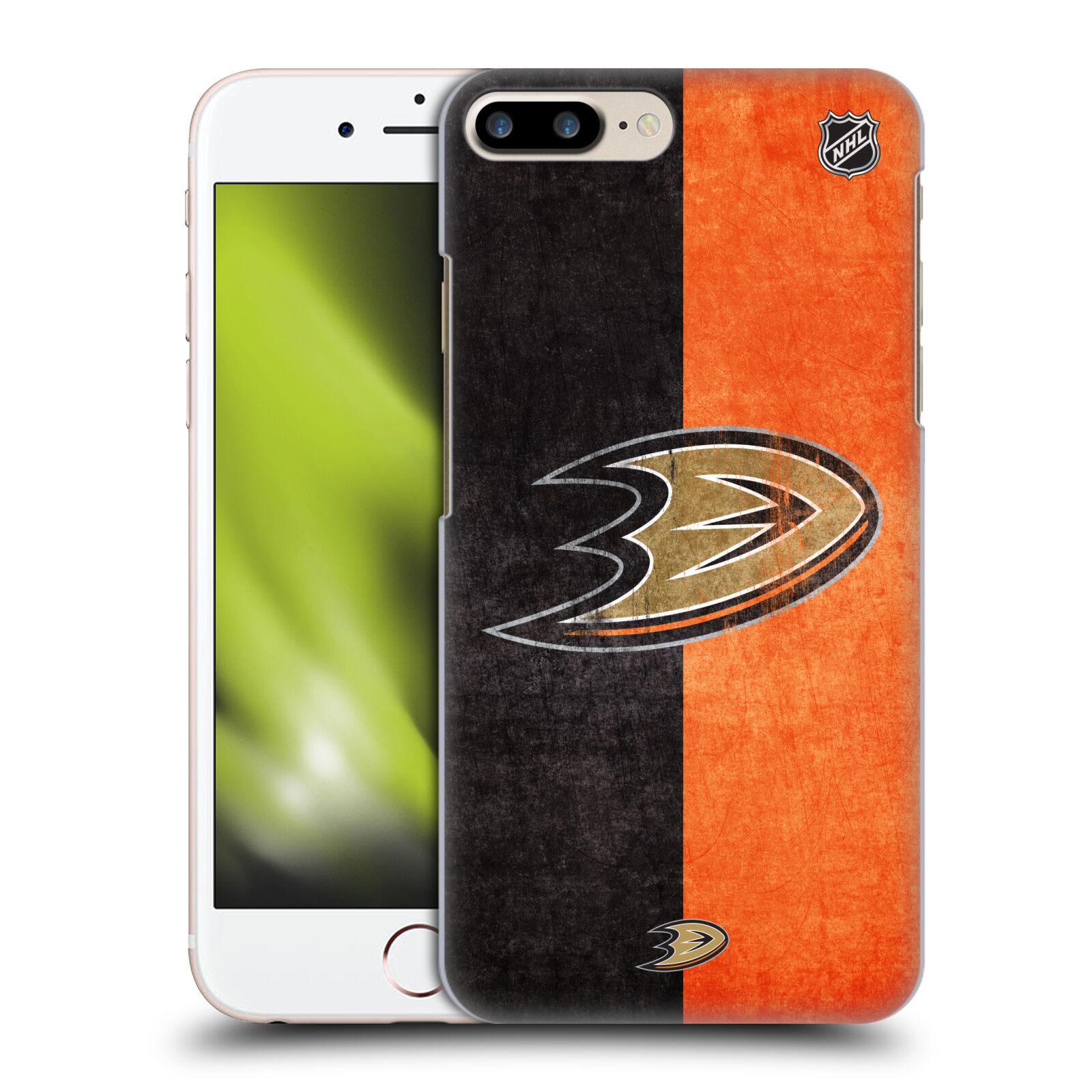 Pouzdro na mobil Apple Iphone 7/8 PLUS - HEAD CASE - Hokej NHL - Anaheim Ducks - Logo vintage