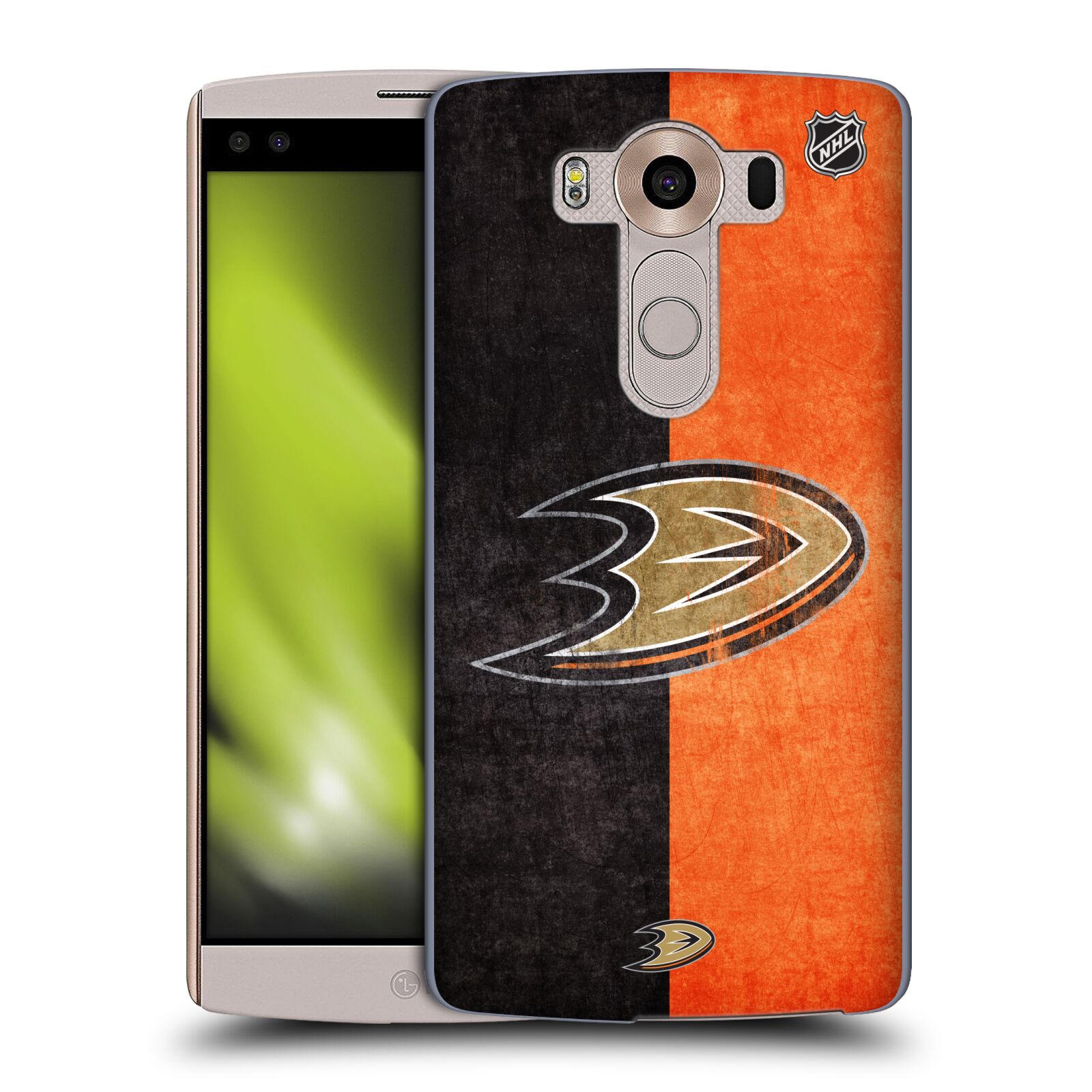 Pouzdro na mobil LG V10 - HEAD CASE - Hokej NHL - Anaheim Ducks - Logo vintage