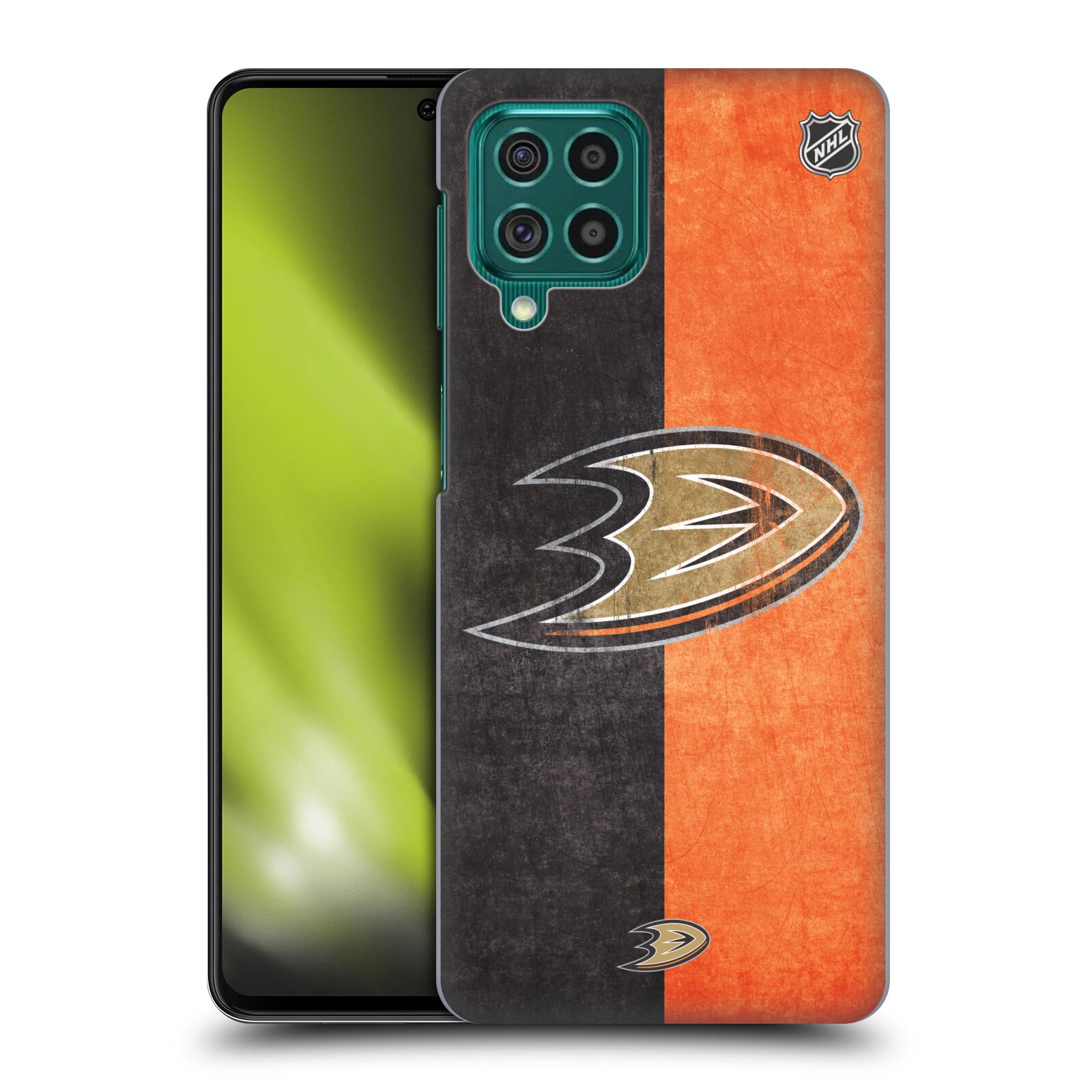 Pouzdro na mobil Samsung Galaxy M62 - HEAD CASE - Hokej NHL - Anaheim Ducks - Logo vintage