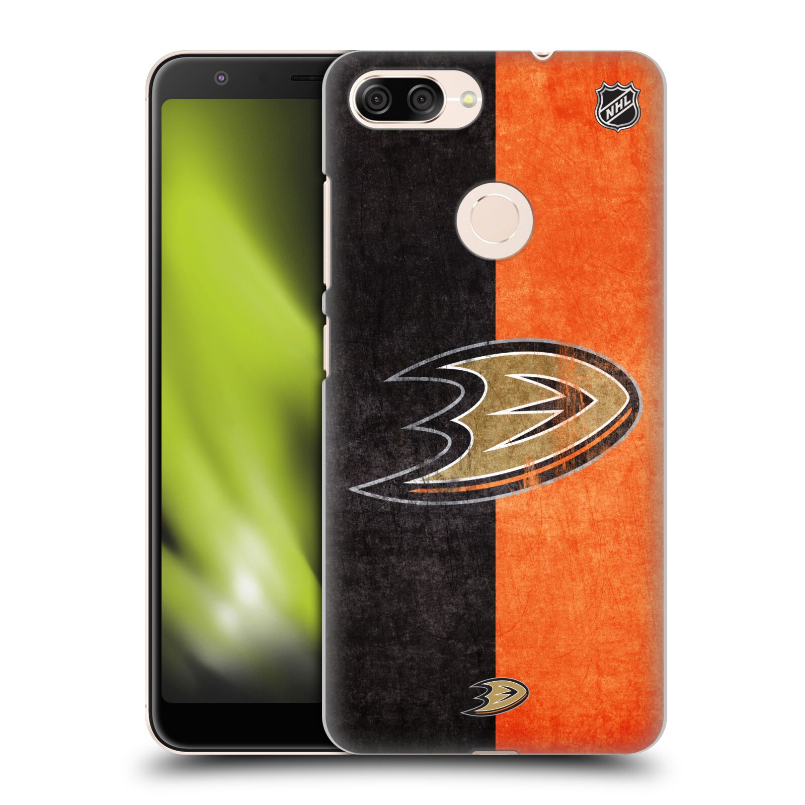 Pouzdro na mobil ASUS ZENFONE Max Plus M1 - HEAD CASE - Hokej NHL - Anaheim Ducks - Logo vintage