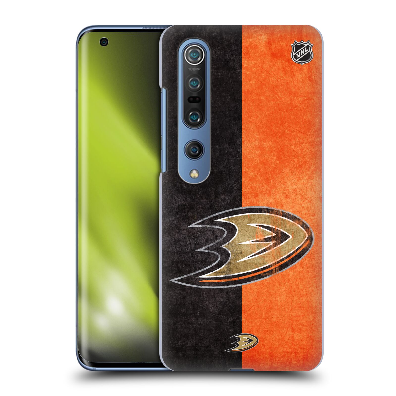 Pouzdro na mobil Xiaomi  Mi 10 5G / Mi 10 5G PRO - HEAD CASE - Hokej NHL - Anaheim Ducks - Logo vintage