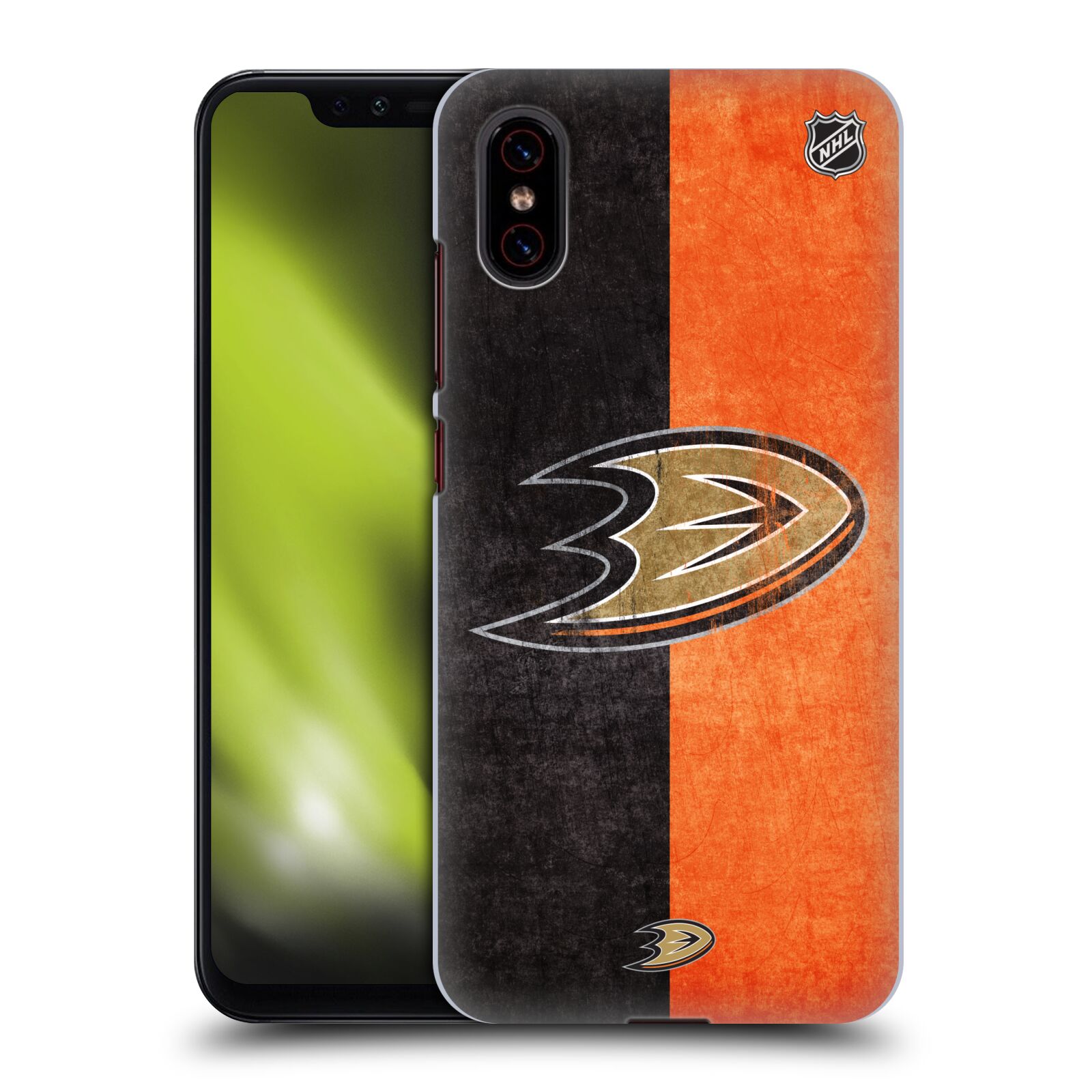Pouzdro na mobil Xiaomi  Mi 8 PRO - HEAD CASE - Hokej NHL - Anaheim Ducks - Logo vintage