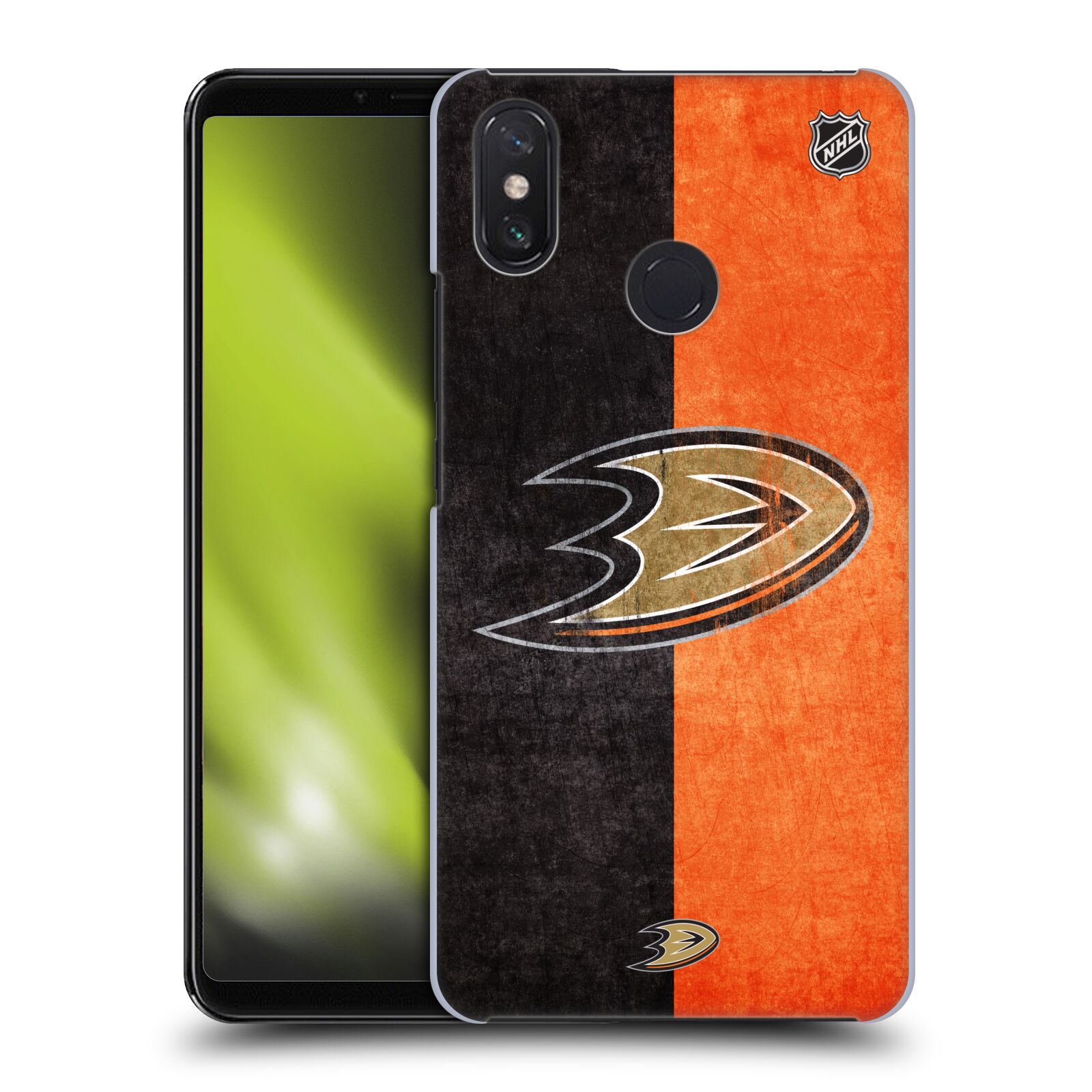 Pouzdro na mobil Xiaomi Mi Max 3 - HEAD CASE - Hokej NHL - Anaheim Ducks - Logo vintage