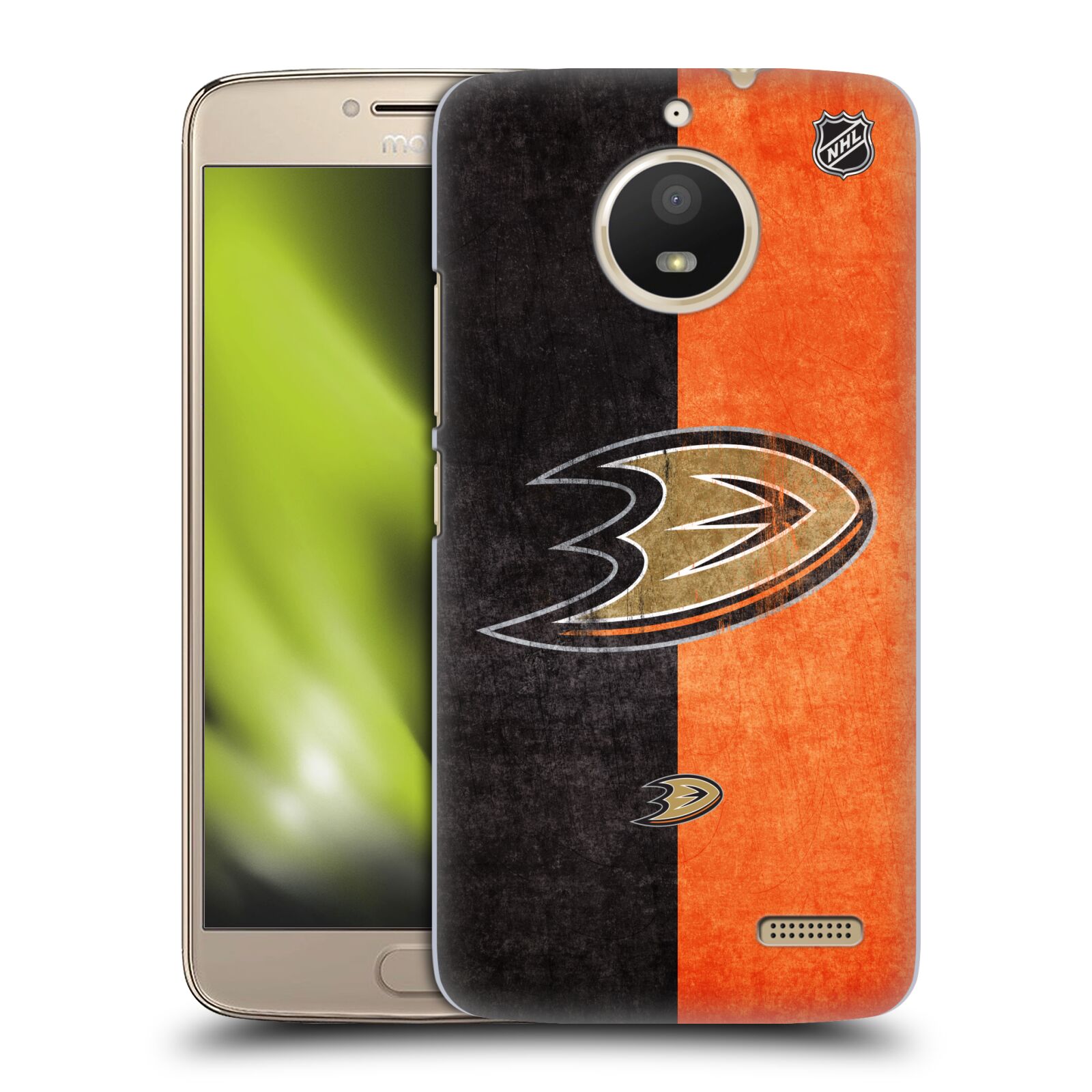 Pouzdro na mobil Lenovo Moto E4 - HEAD CASE - Hokej NHL - Anaheim Ducks - Logo vintage