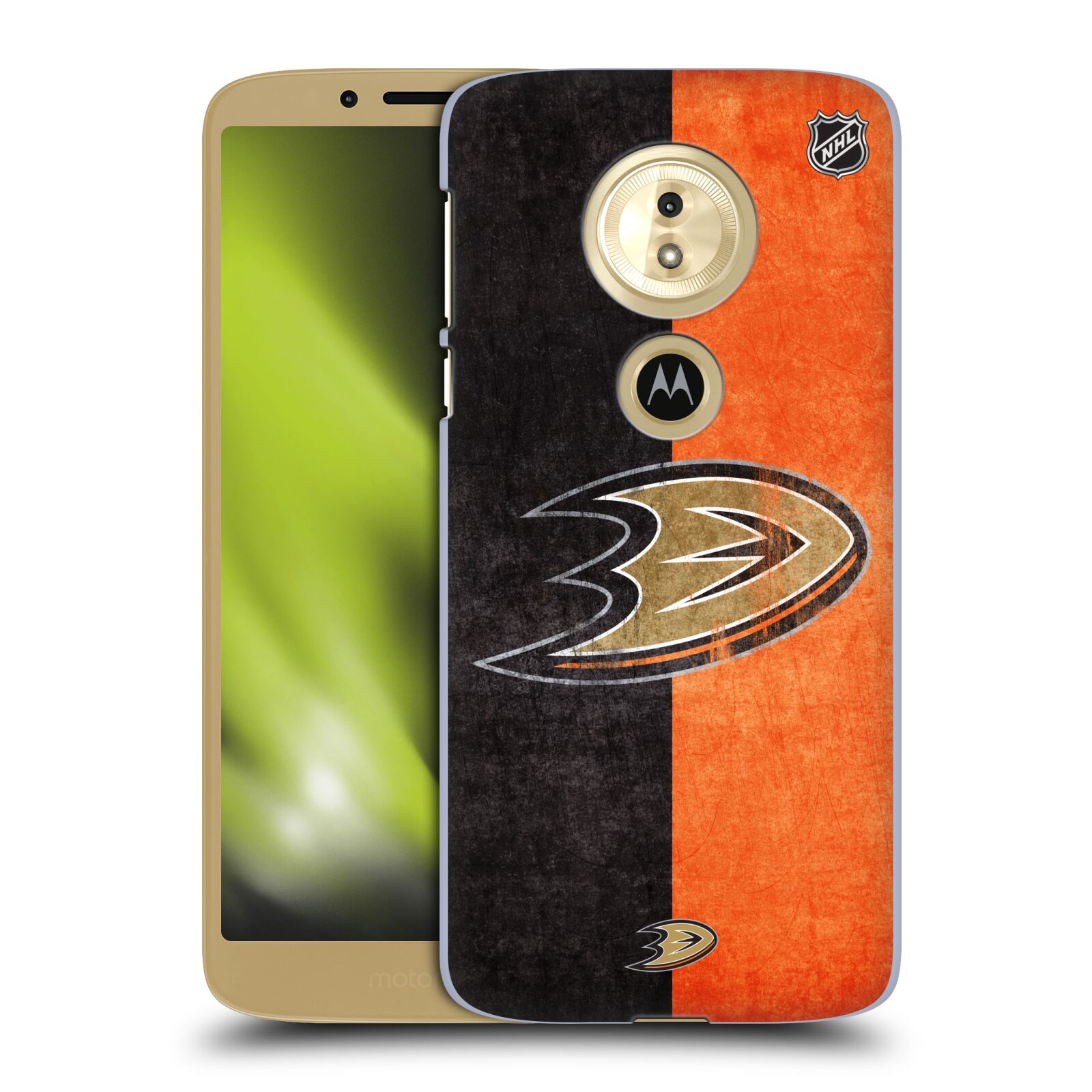 Pouzdro na mobil Motorola Moto E5 - HEAD CASE - Hokej NHL - Anaheim Ducks - Logo vintage