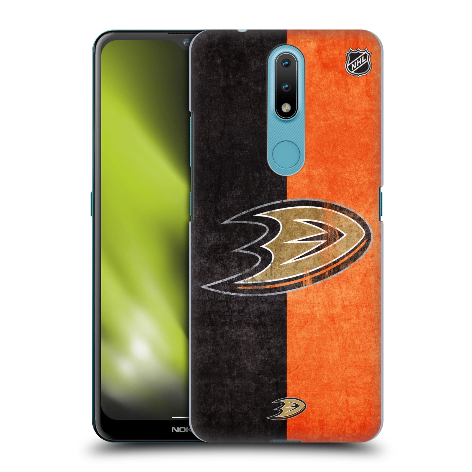 Pouzdro na mobil Nokia 2.4 - HEAD CASE - Hokej NHL - Anaheim Ducks - Logo vintage